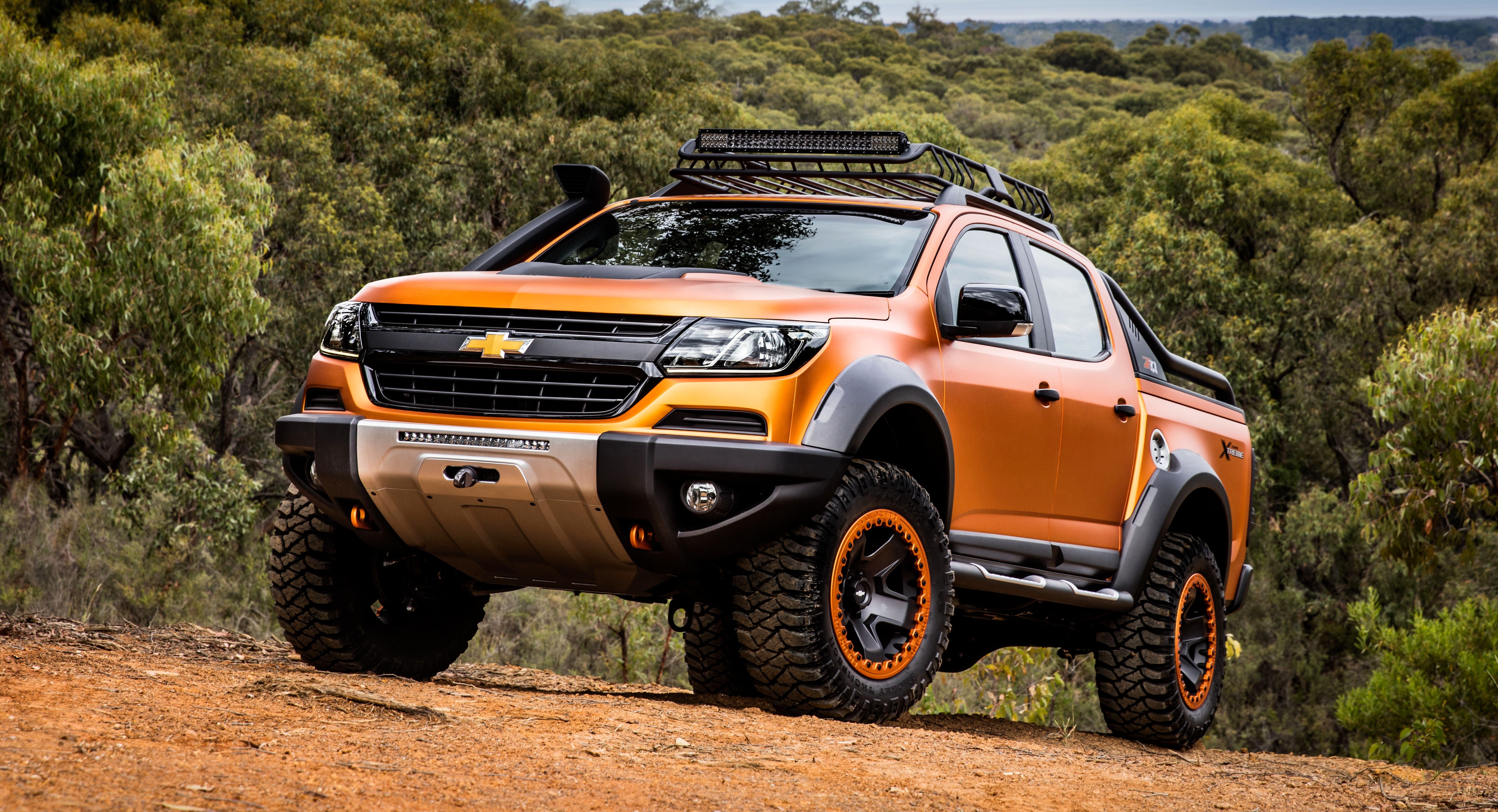 Orange Chevrolet Colorado Z71 Xtreme Concept Pickup Truck HD Wallpaper