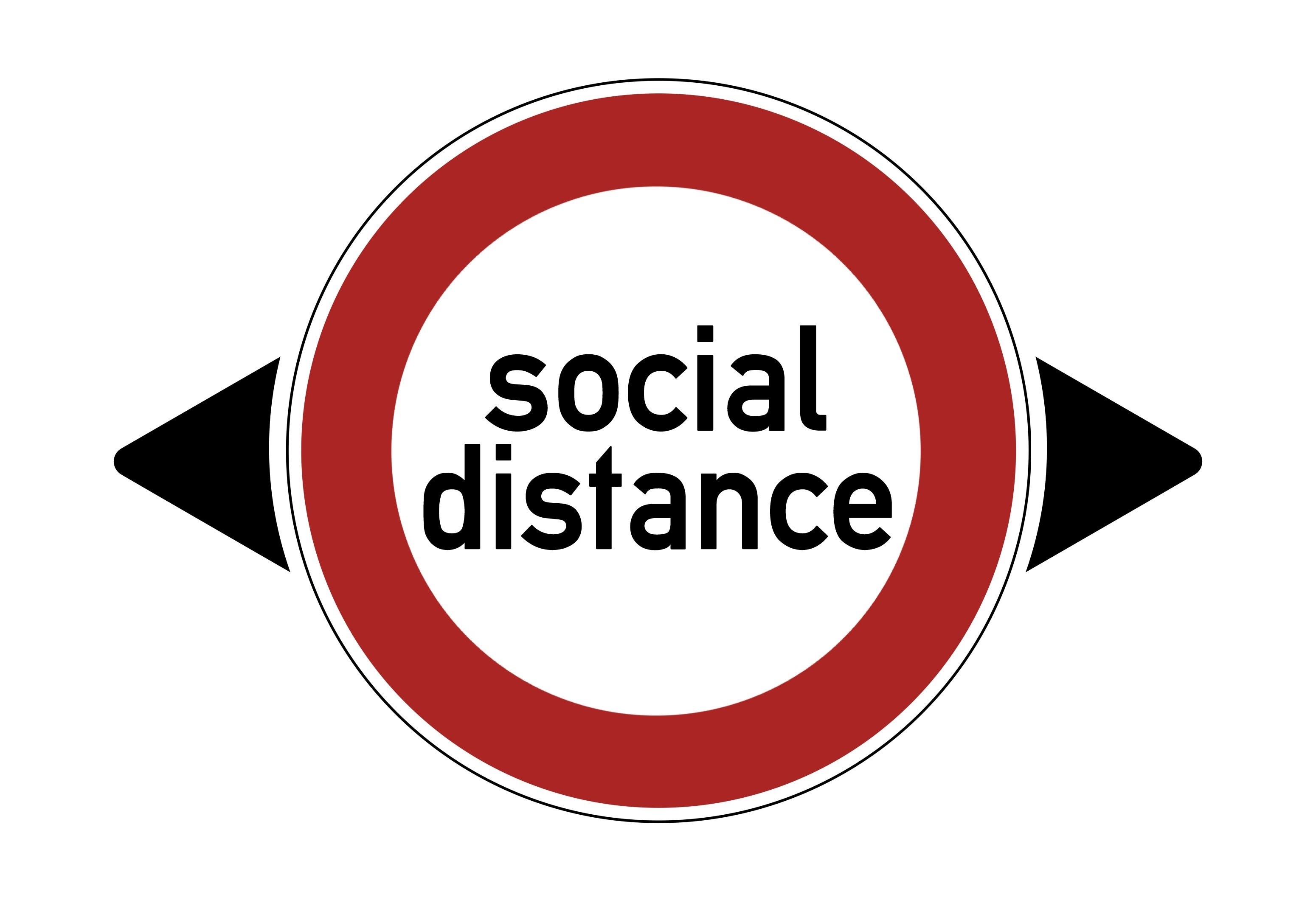 Social distance sign with arrows HD Wallpaper