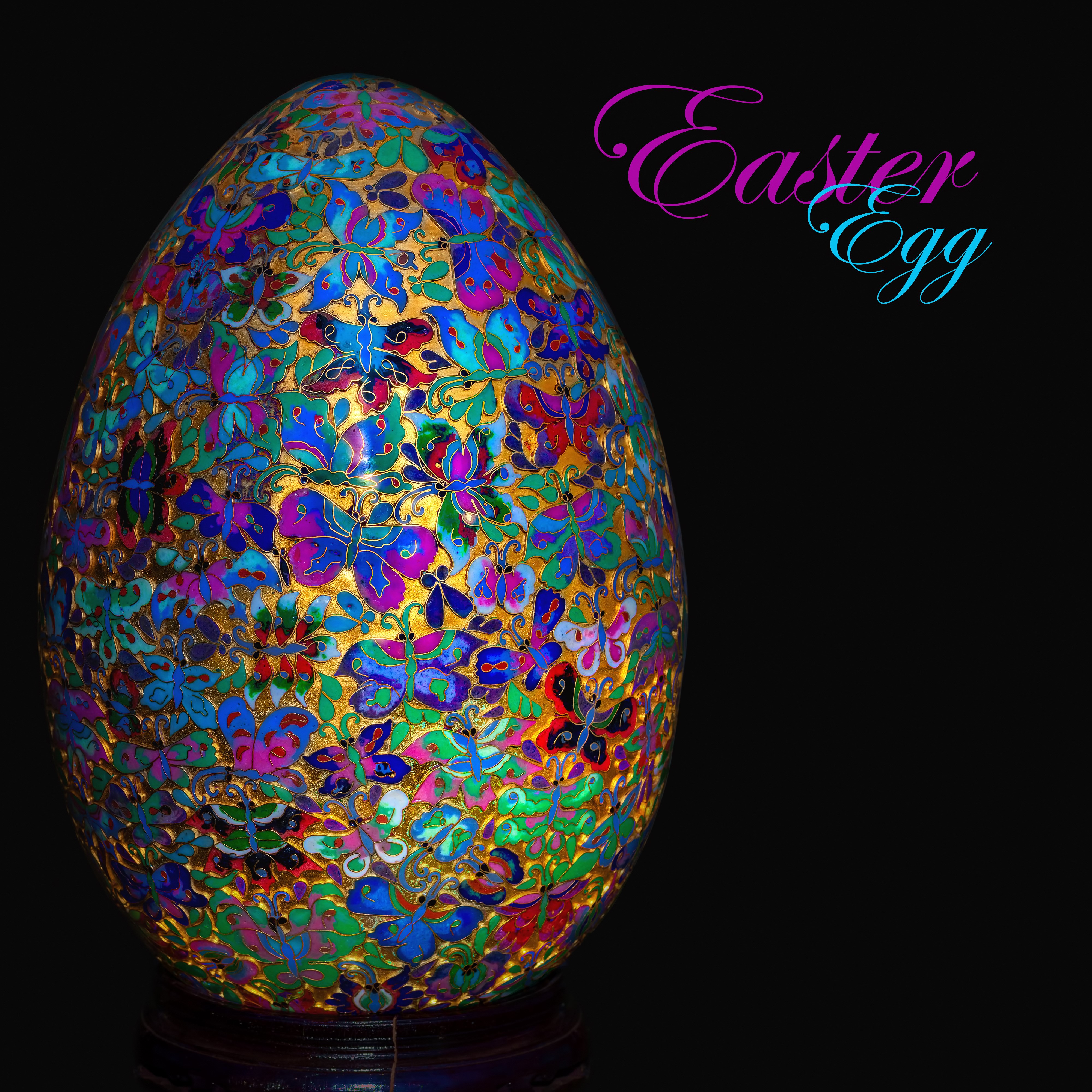 4K Easter Egg with Butterflies HD Wallpaper