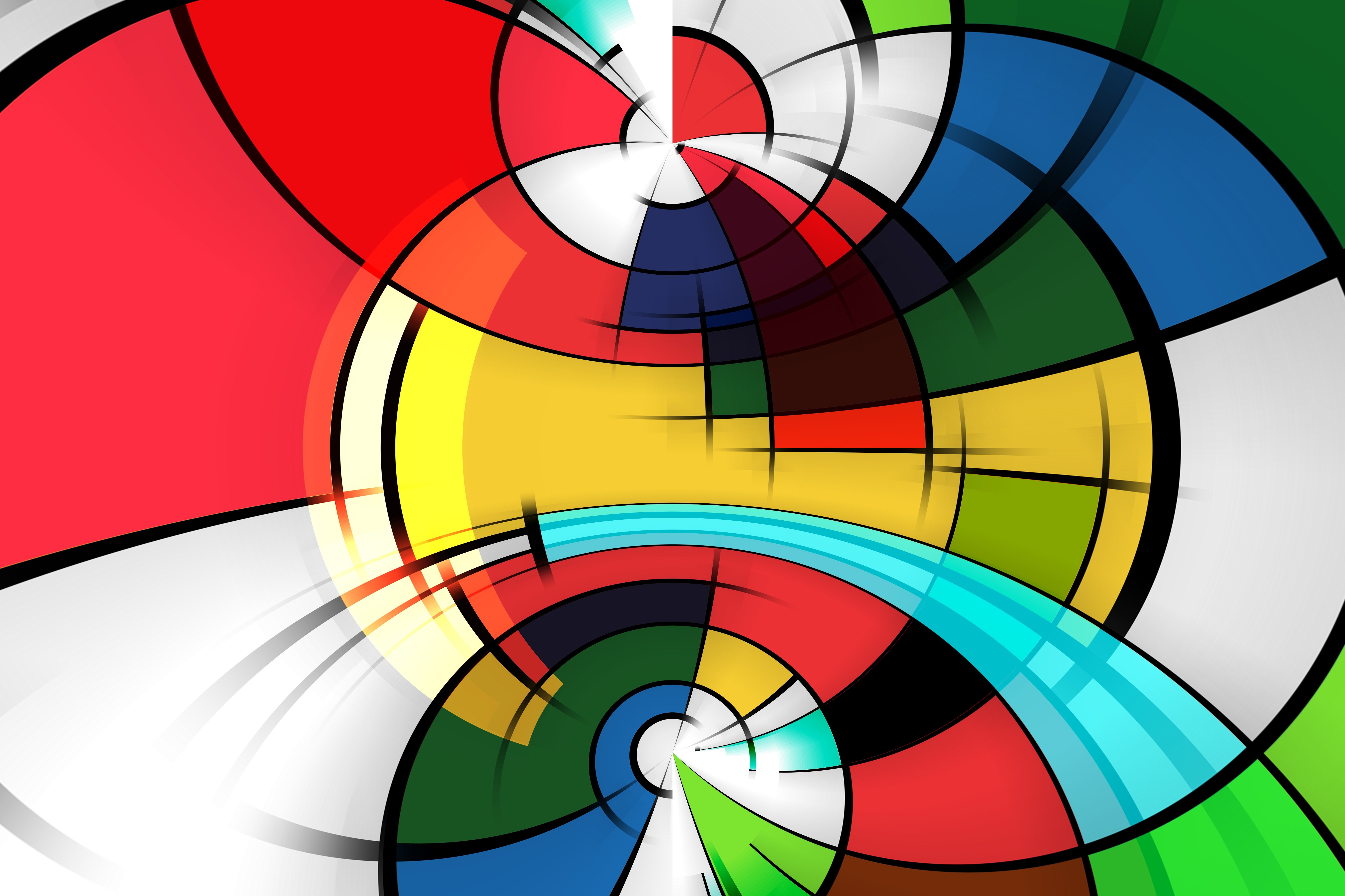 Abstract Multicolor Geometric Vector Graphics HD Wallpaper