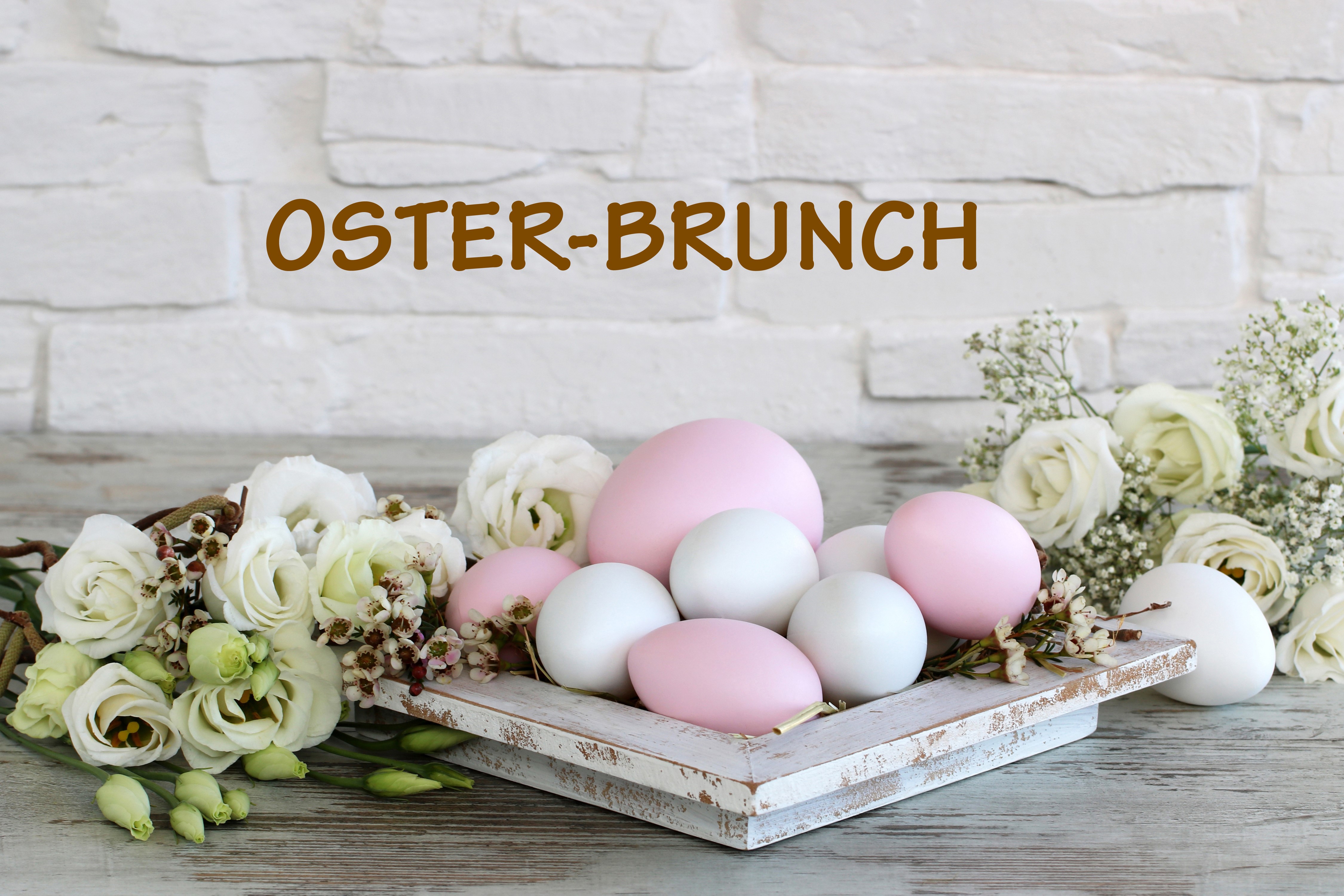 Easter Brunch with Eggs and Flowers HD Wallpaper