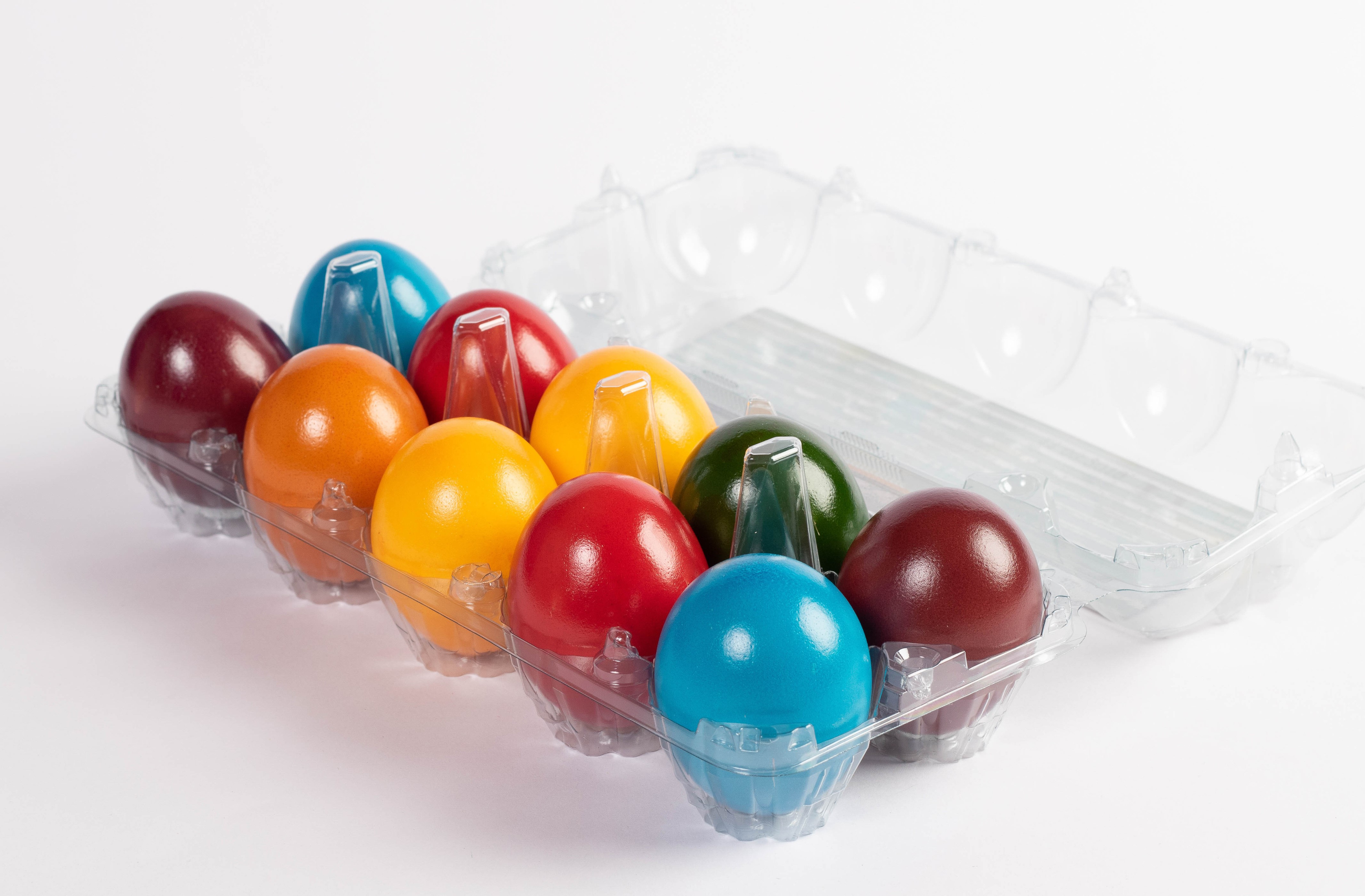 4K Multicolor Easter Eggs in Plastic Container HD Wallpaper