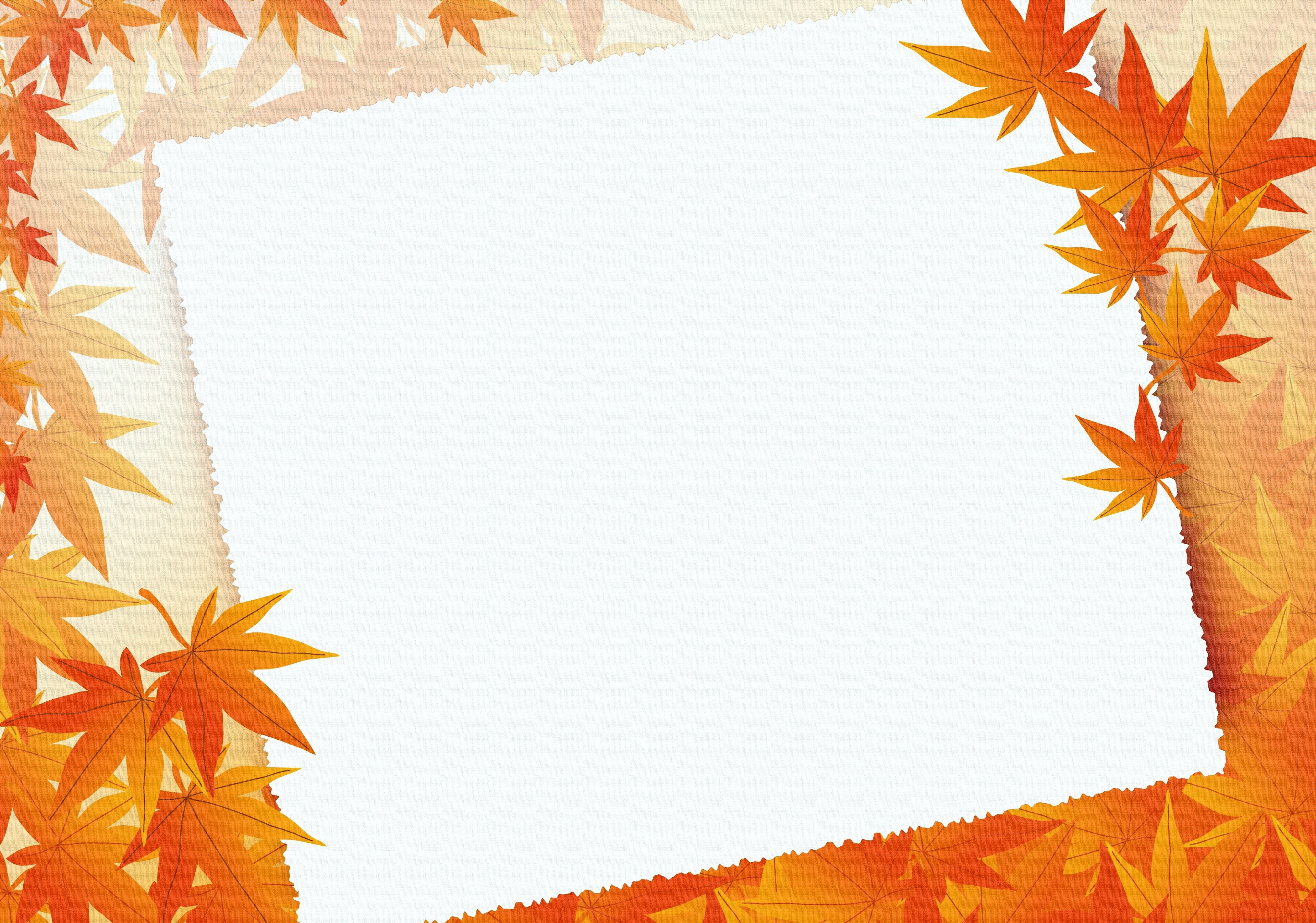 Autumn Maple Leaves Template Greeting Card 4K HD Wallpaper