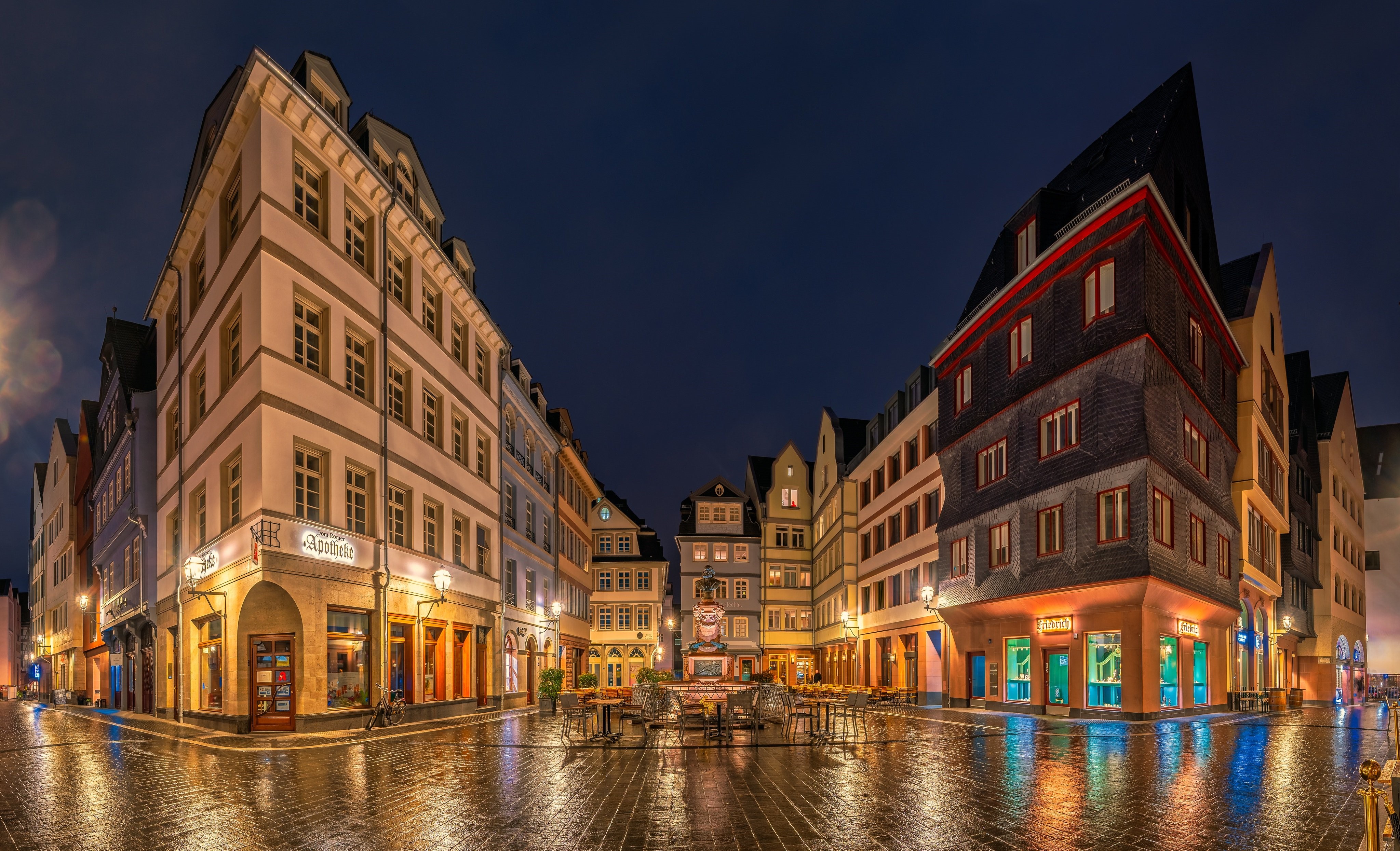 Frankfurt Germany Houses at Night HD Wallpaper