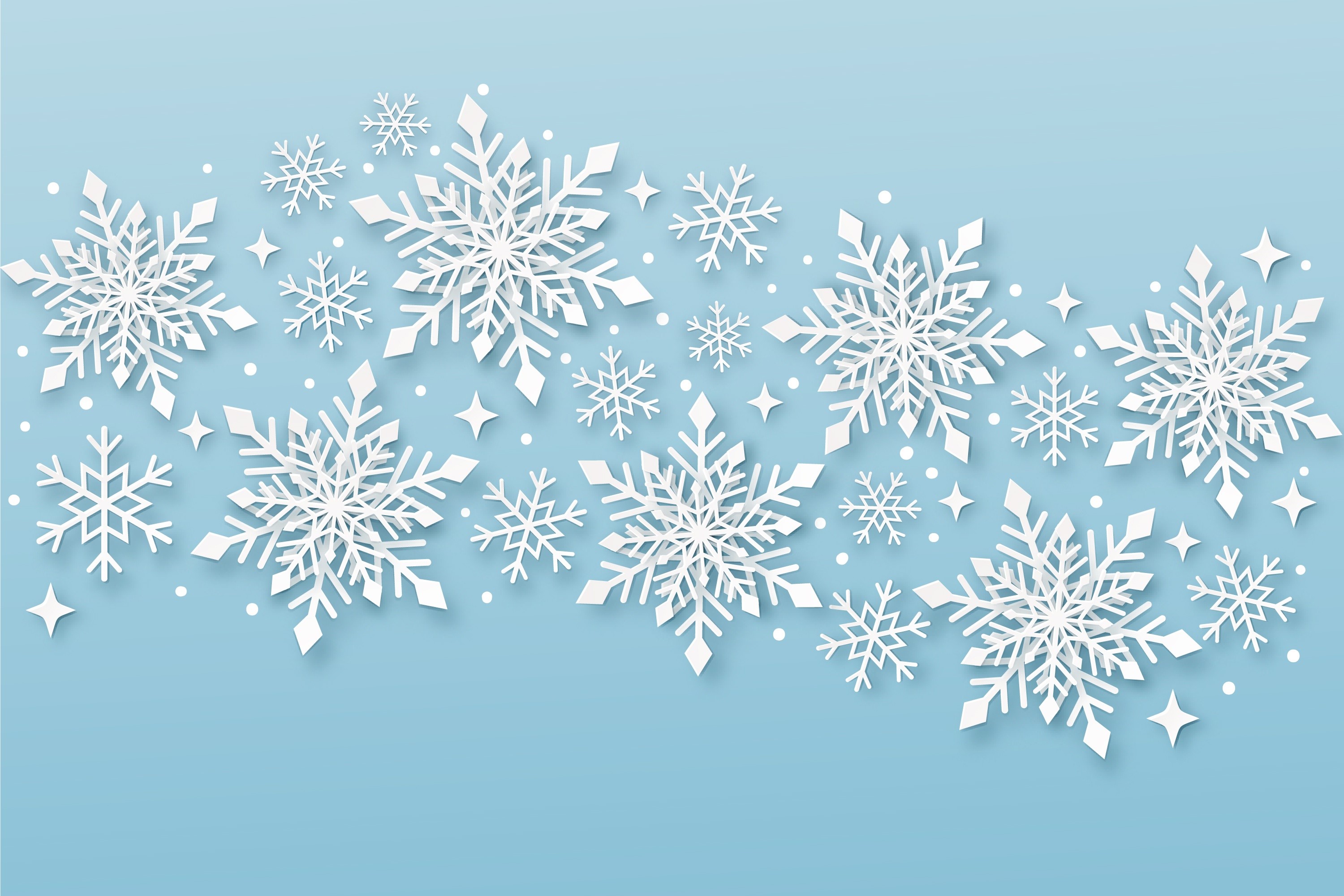 Christmas snowflakes on a blue background HD Wallpaper
