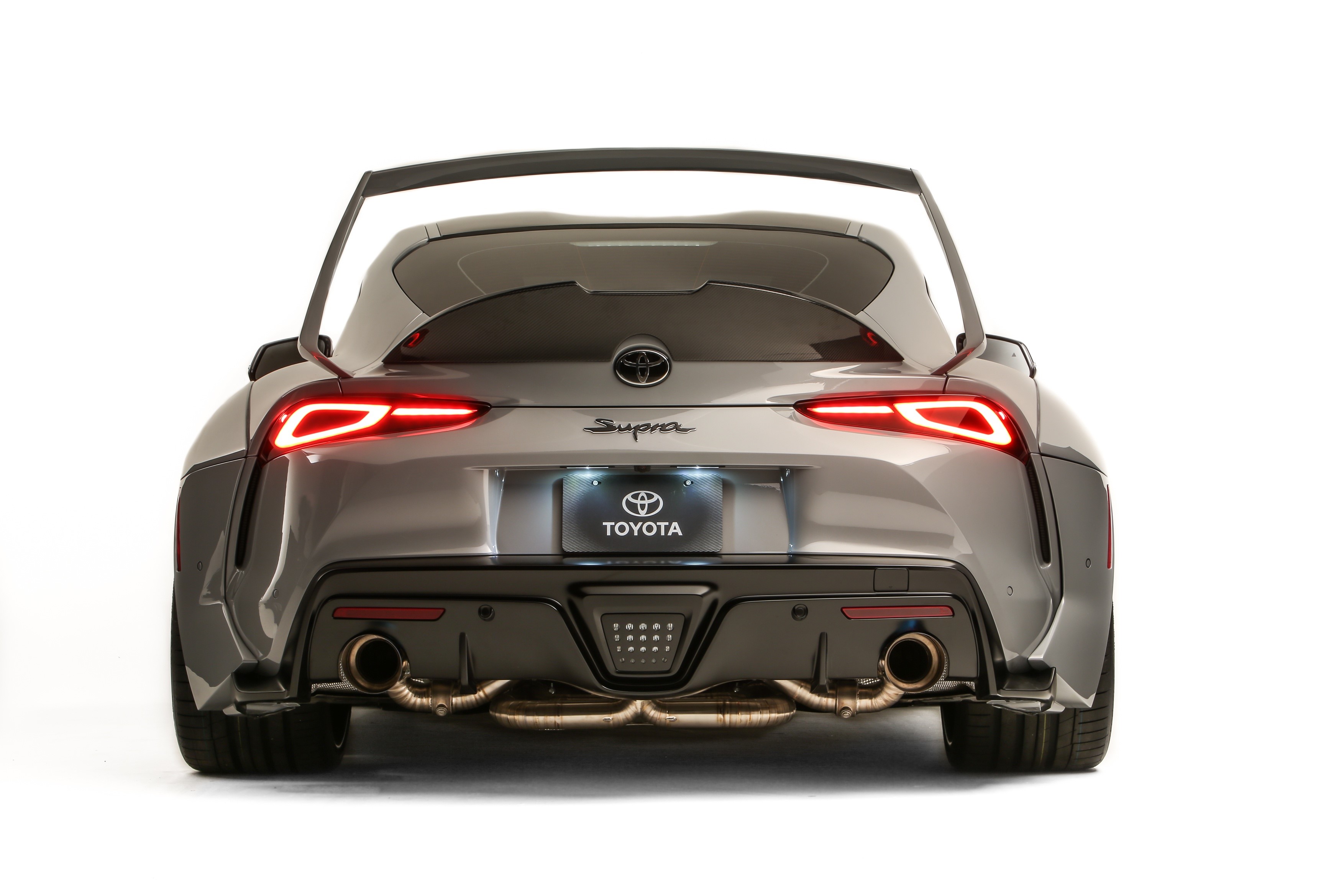 Toyota GR Supra A90 Metallic Grey Back View HD Wallpaper