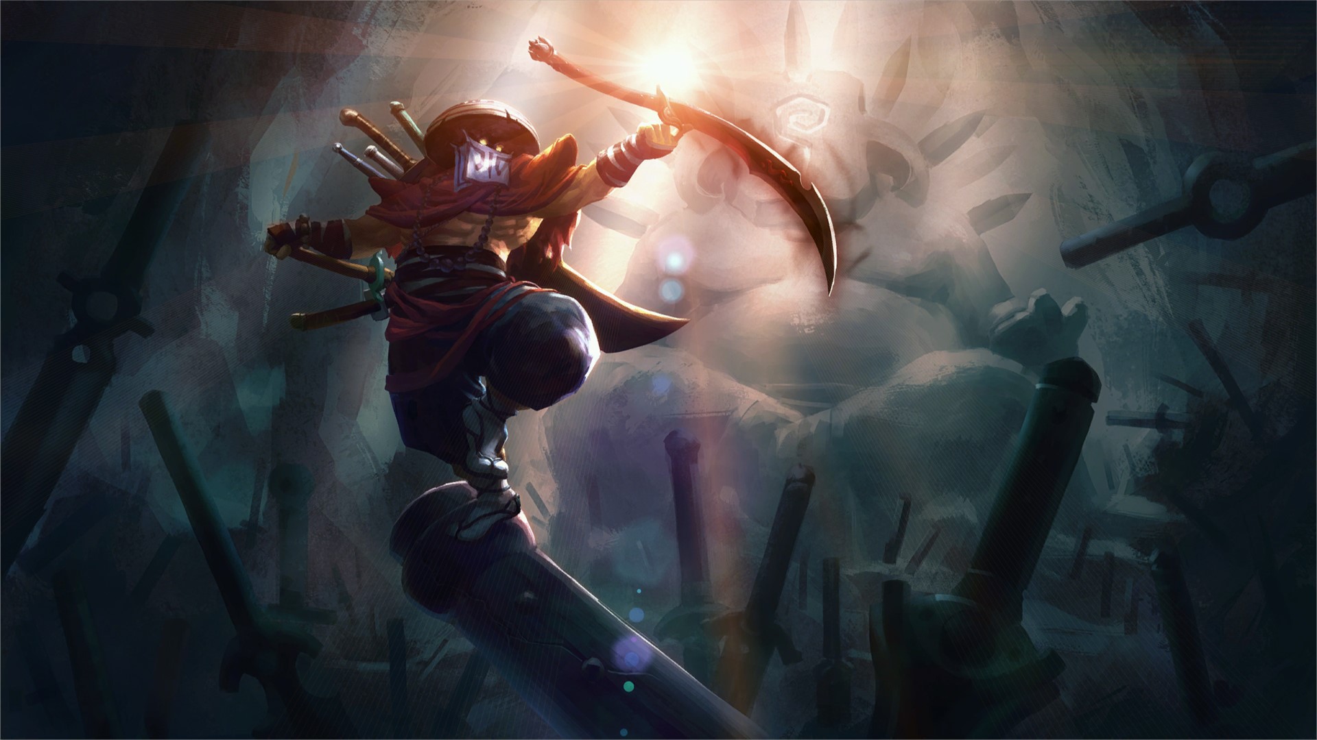 Juggernaut from DOTA 2 with Swords HD Wallpaper