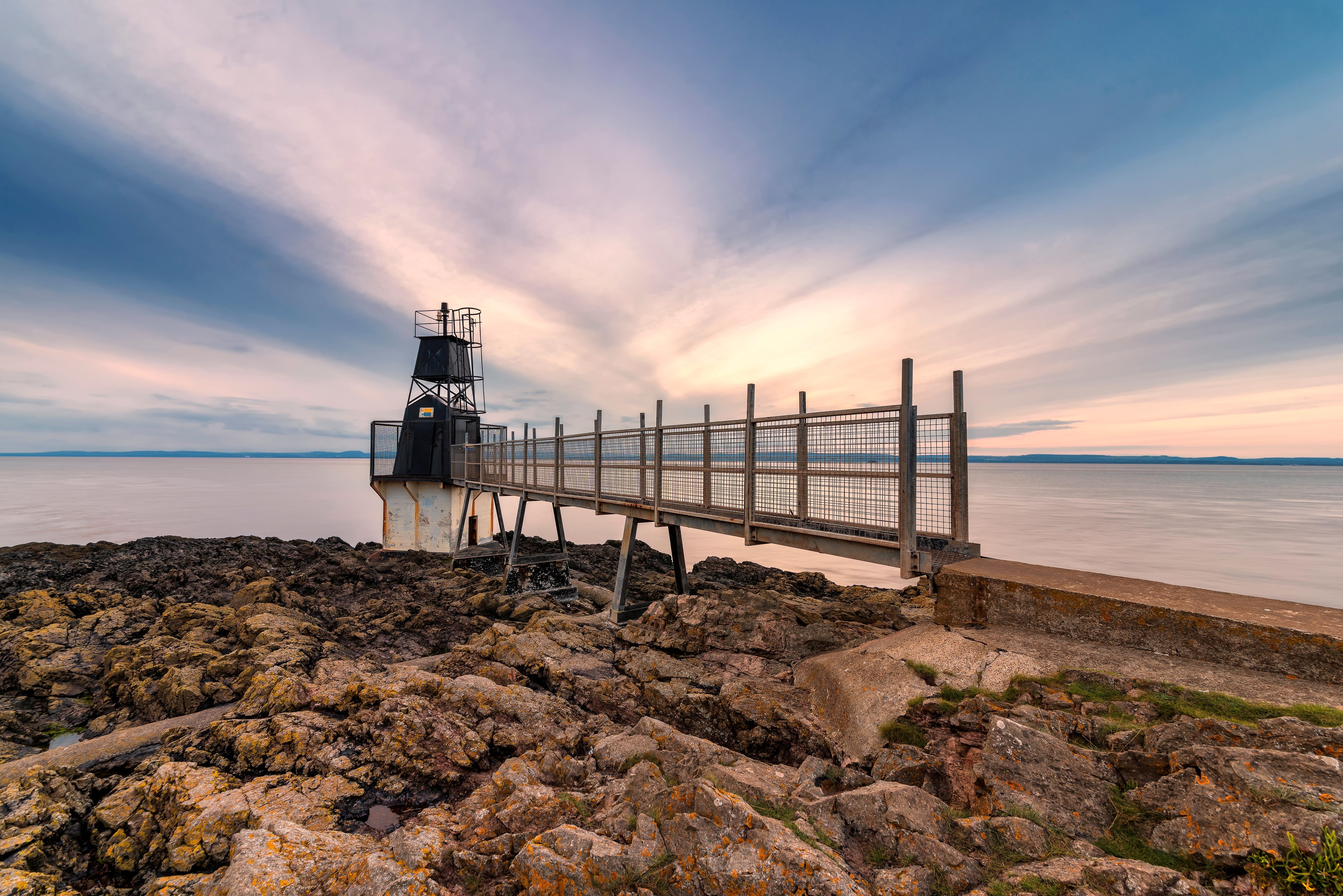 Battery Point Lighthouse, England, Coast, Stones HD Wallpaper