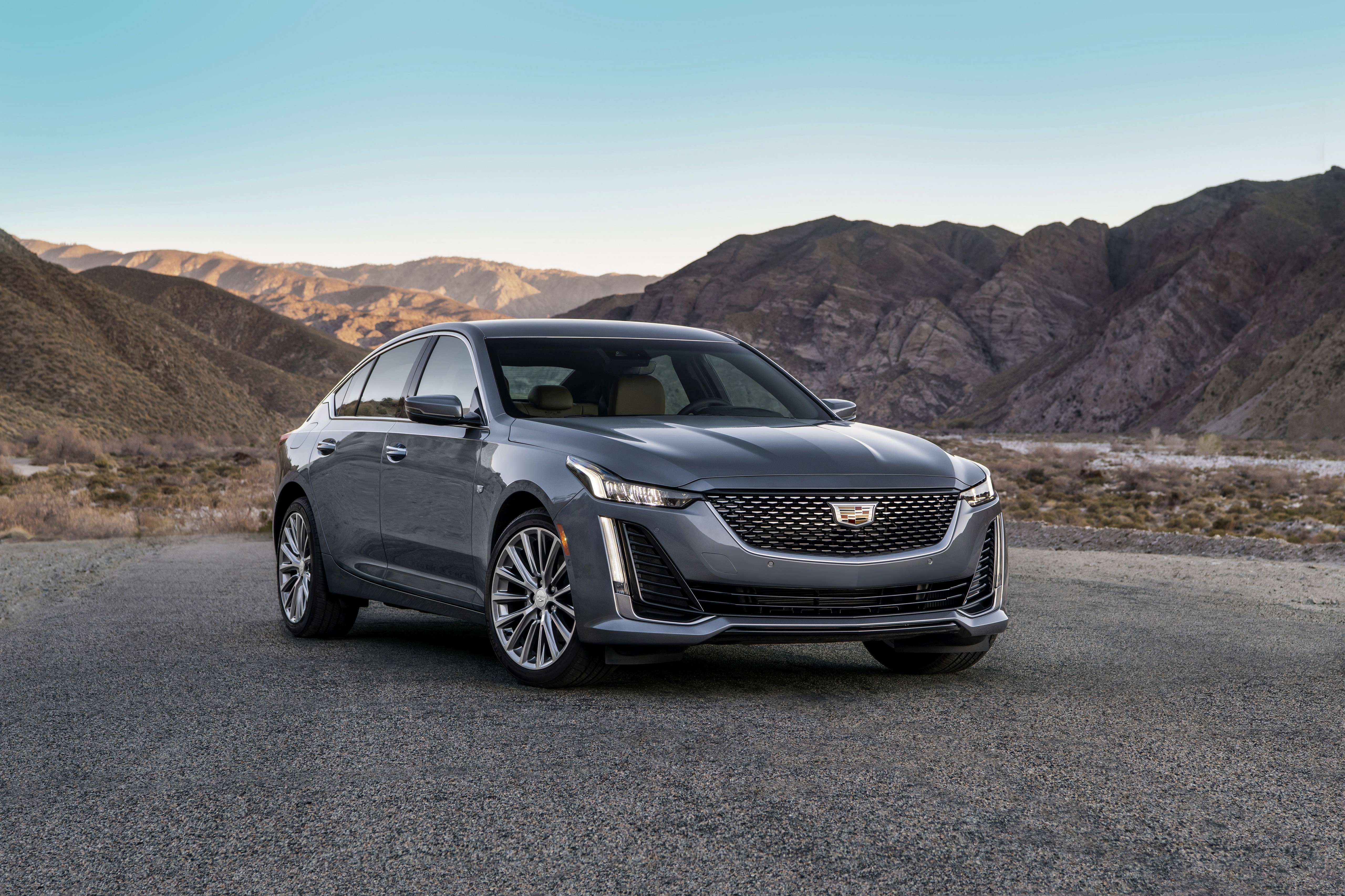 2020 Cadillac CT5 Metallic Grey Sedan HD Wallpaper