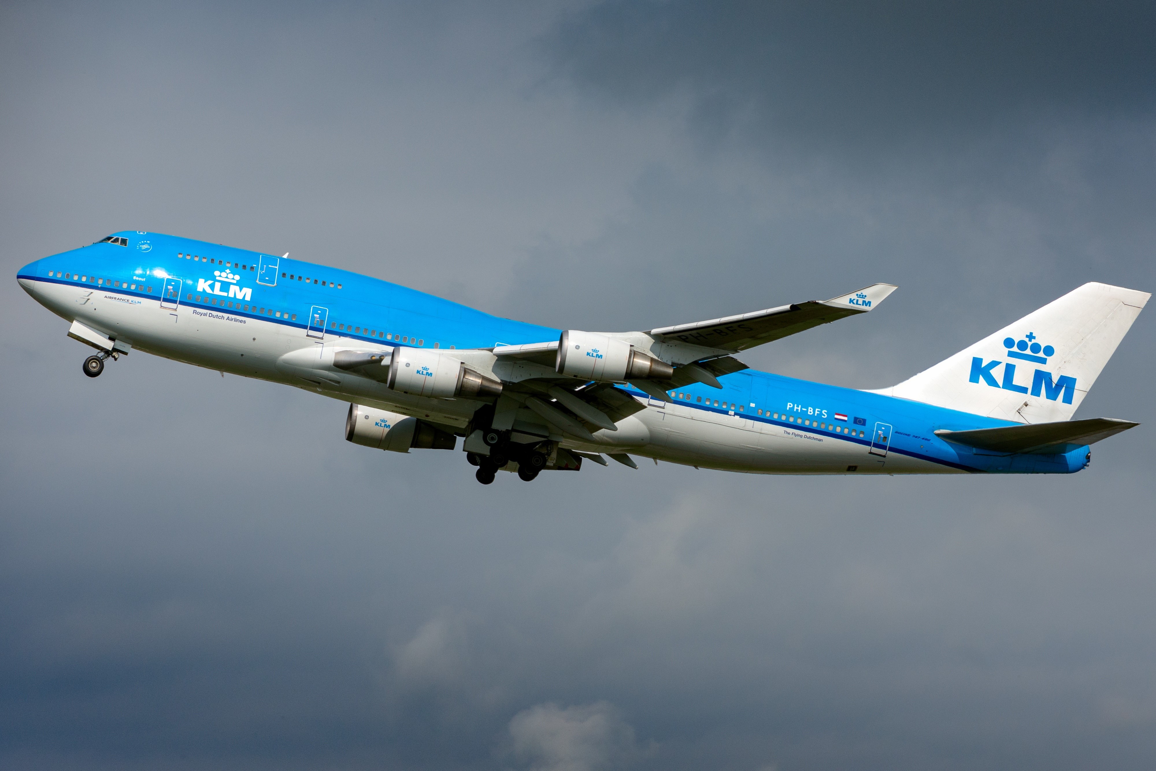 KLM Boeing 747-400M Airplane HD Wallpaper