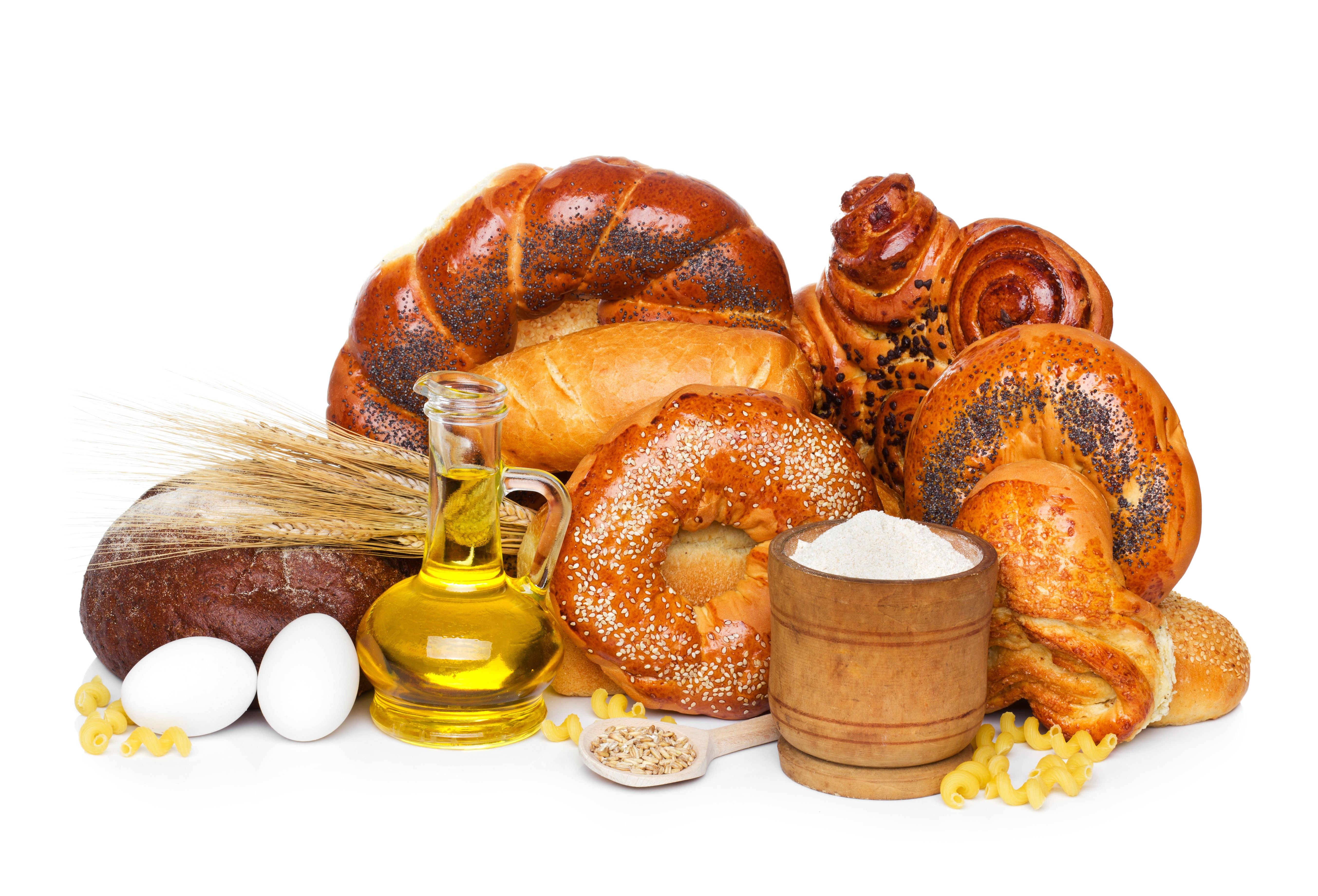 Assortment of Baked Goods with Eggs and Oil HD Wallpaper