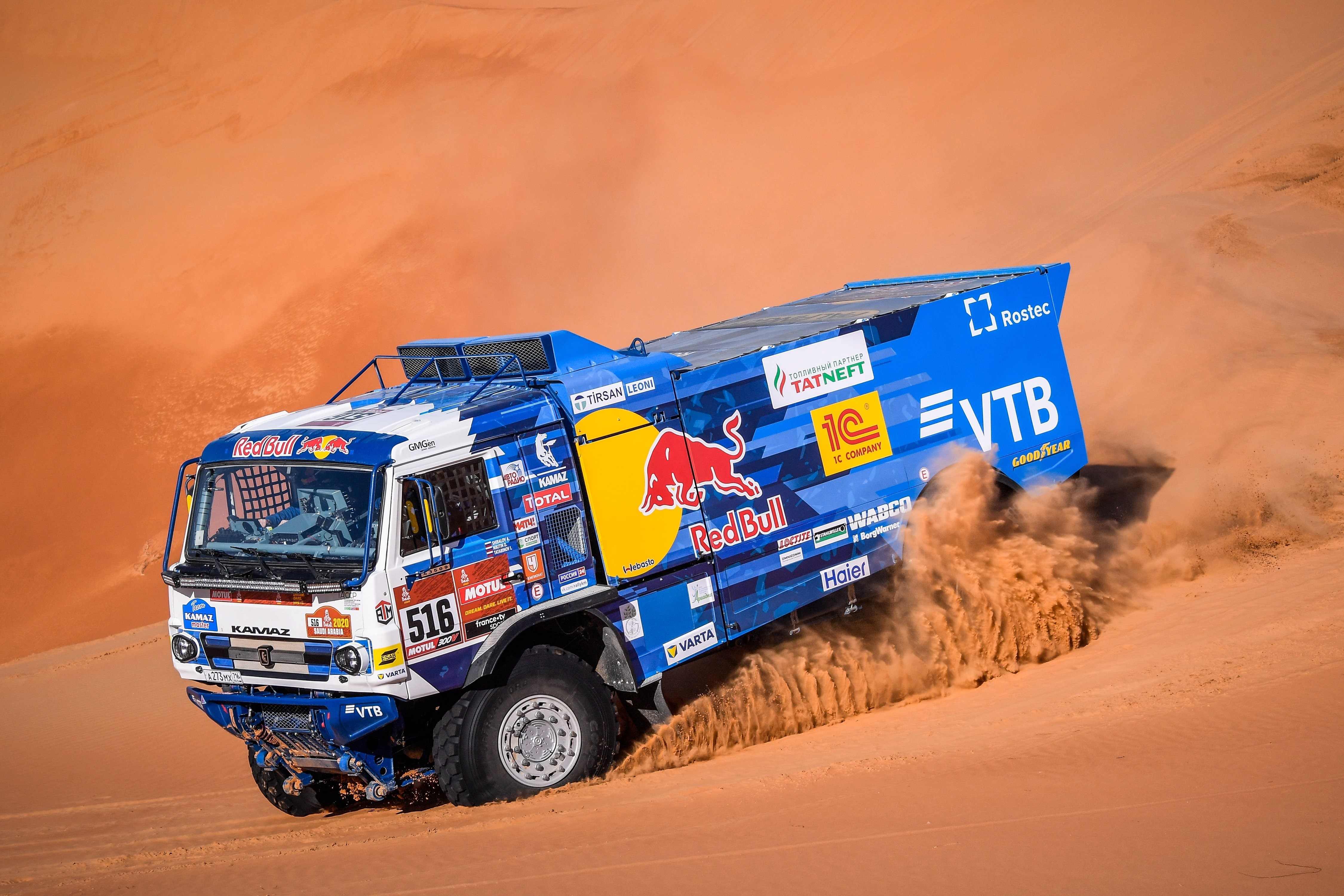 KAMAZ Truck 516 Rallying in Sand HD Wallpaper