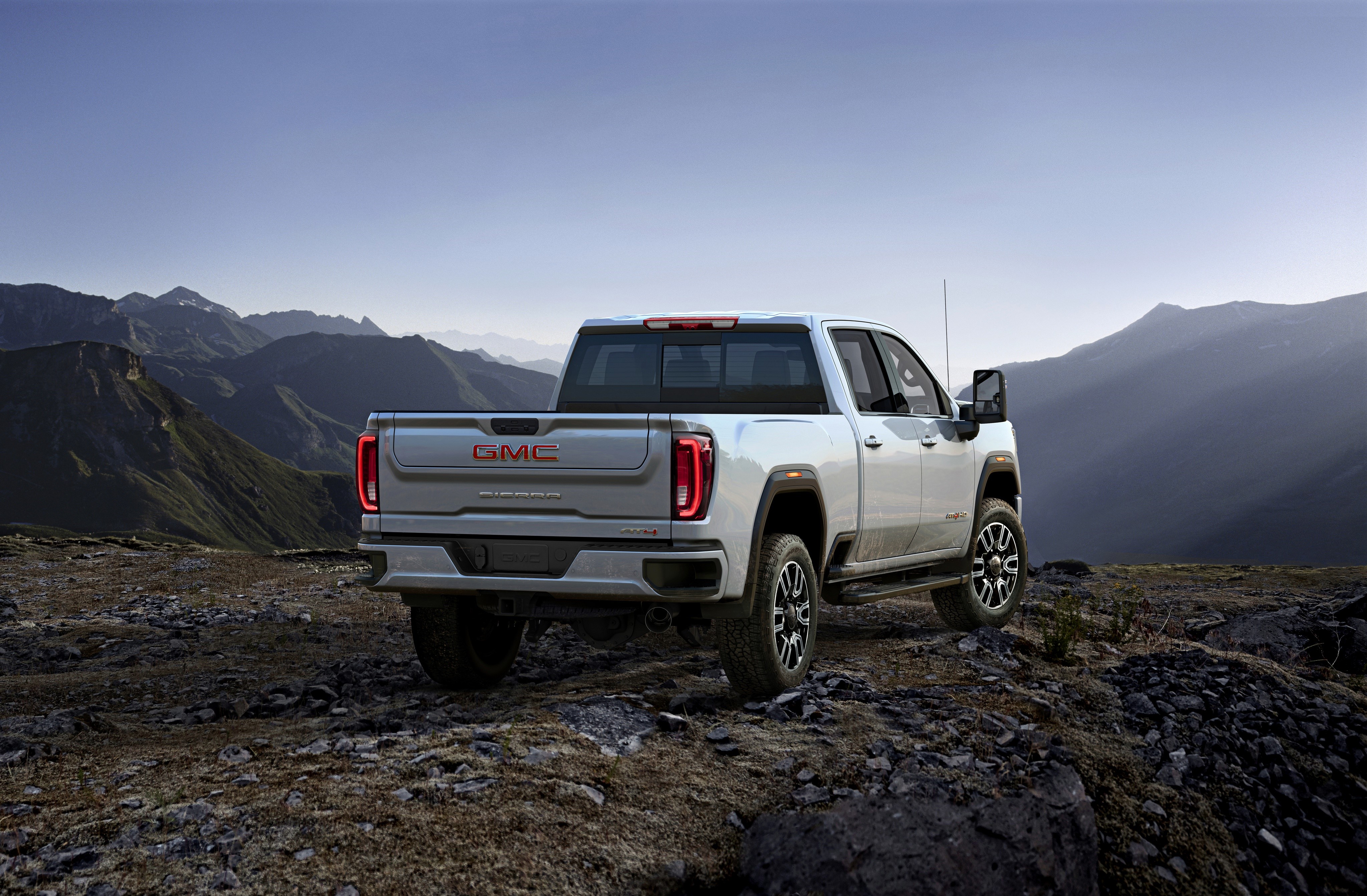 2020 GMC Sierra AT4 Pickup Truck Back View HD Wallpaper