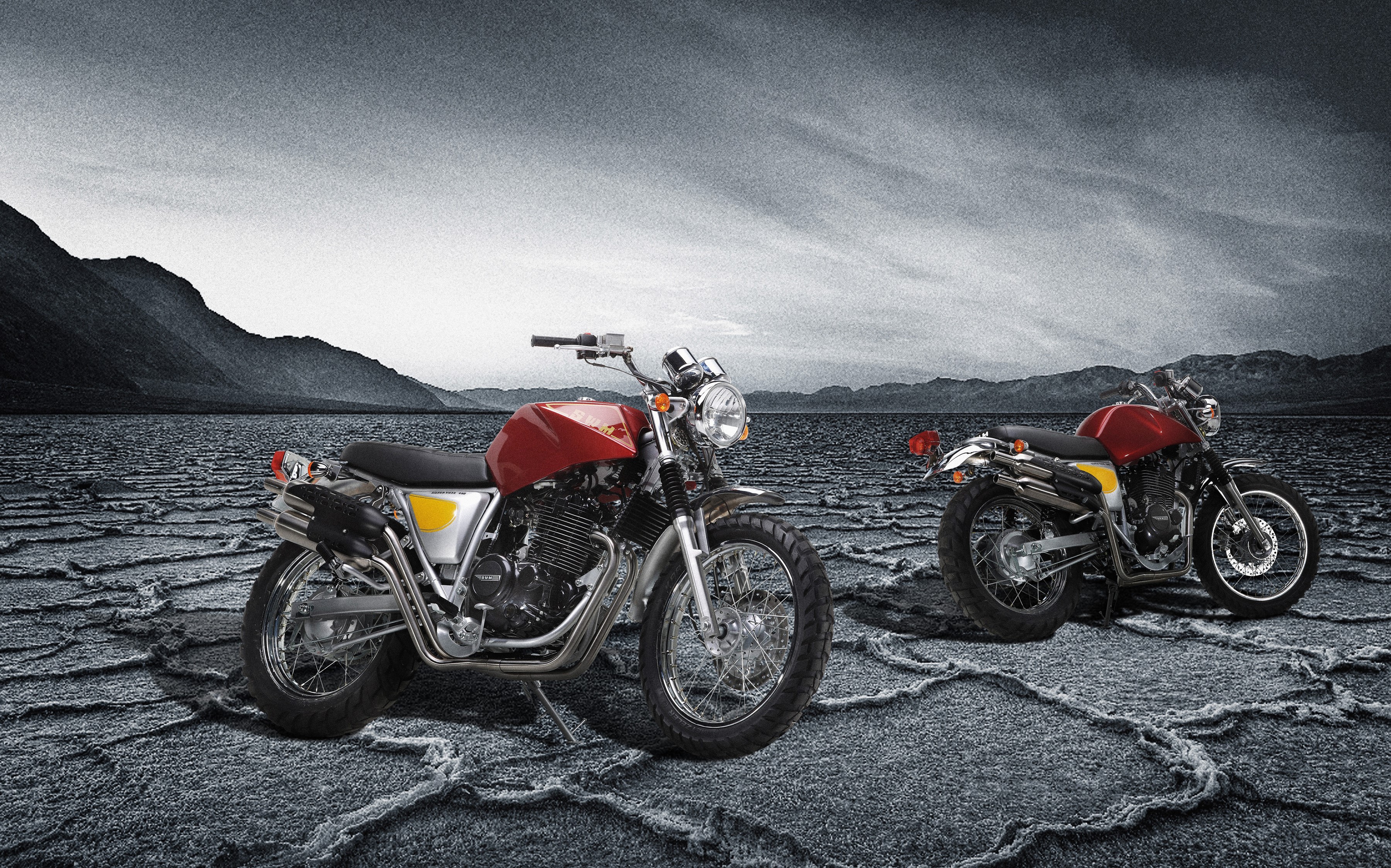 Two 2015-20 SWM Silver Vase 440 Motorcycles HD Wallpaper
