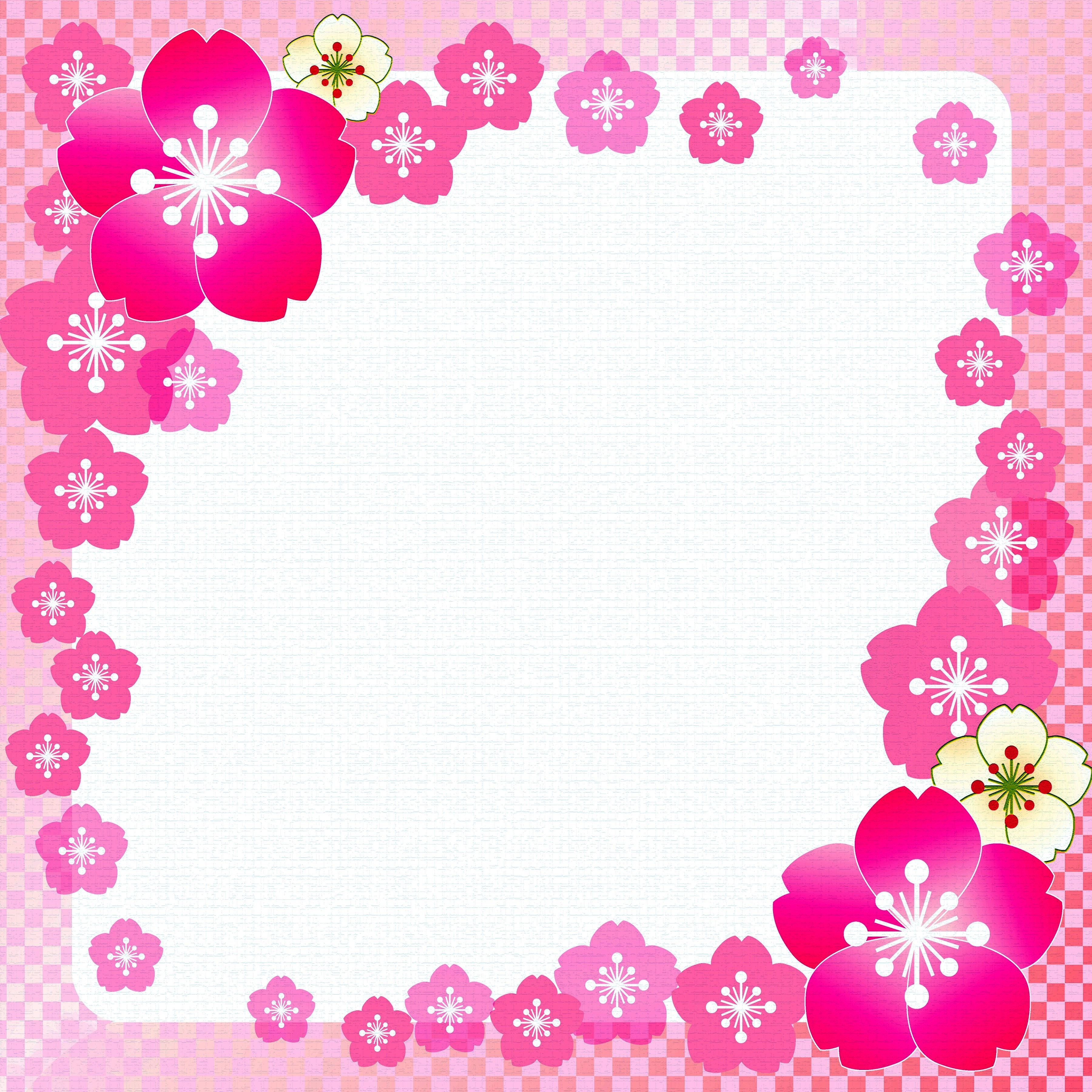 Pink Cherry Blossoms Border Template HD Wallpaper
