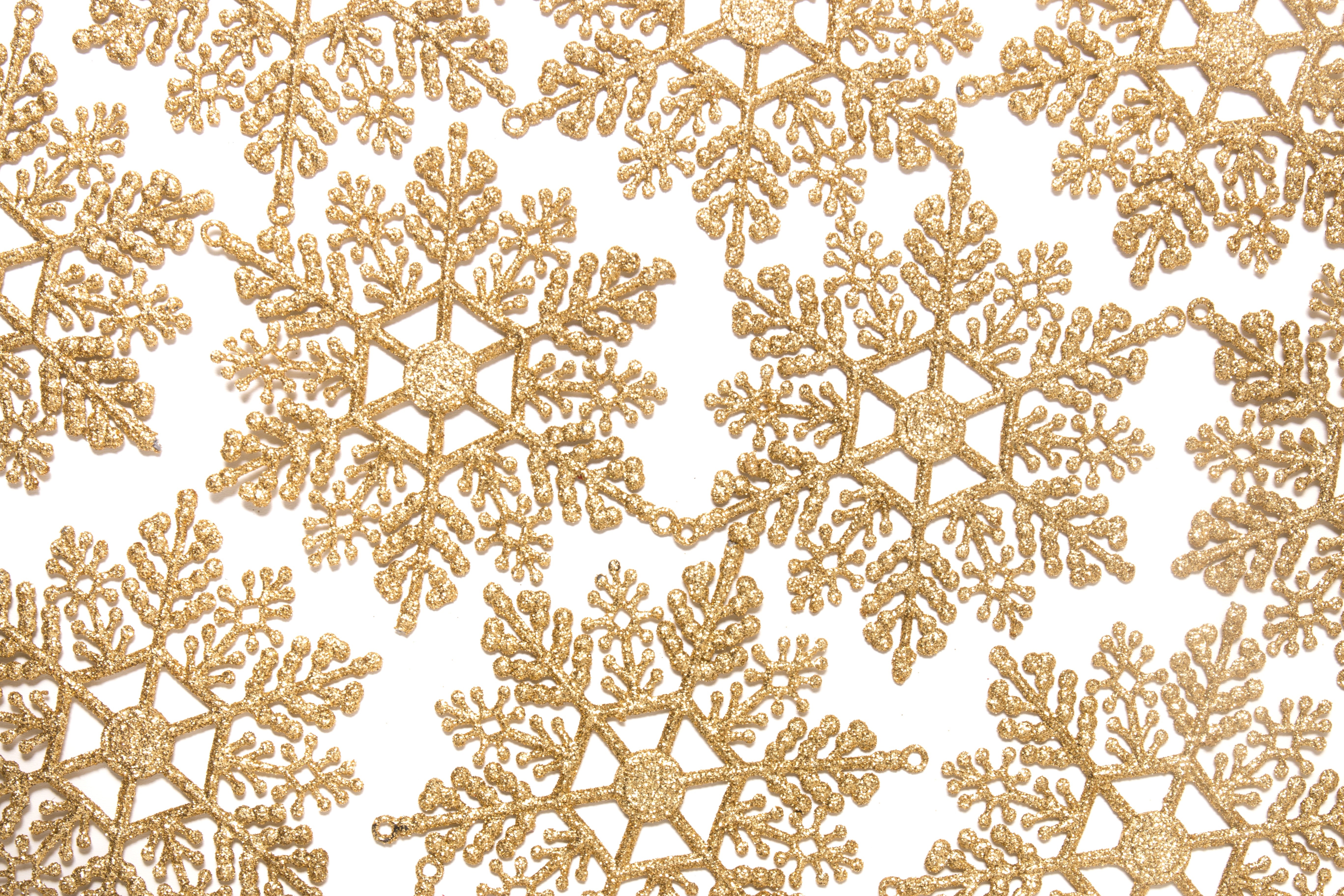 Gold Glitter Snowflakes Texture HD Wallpaper