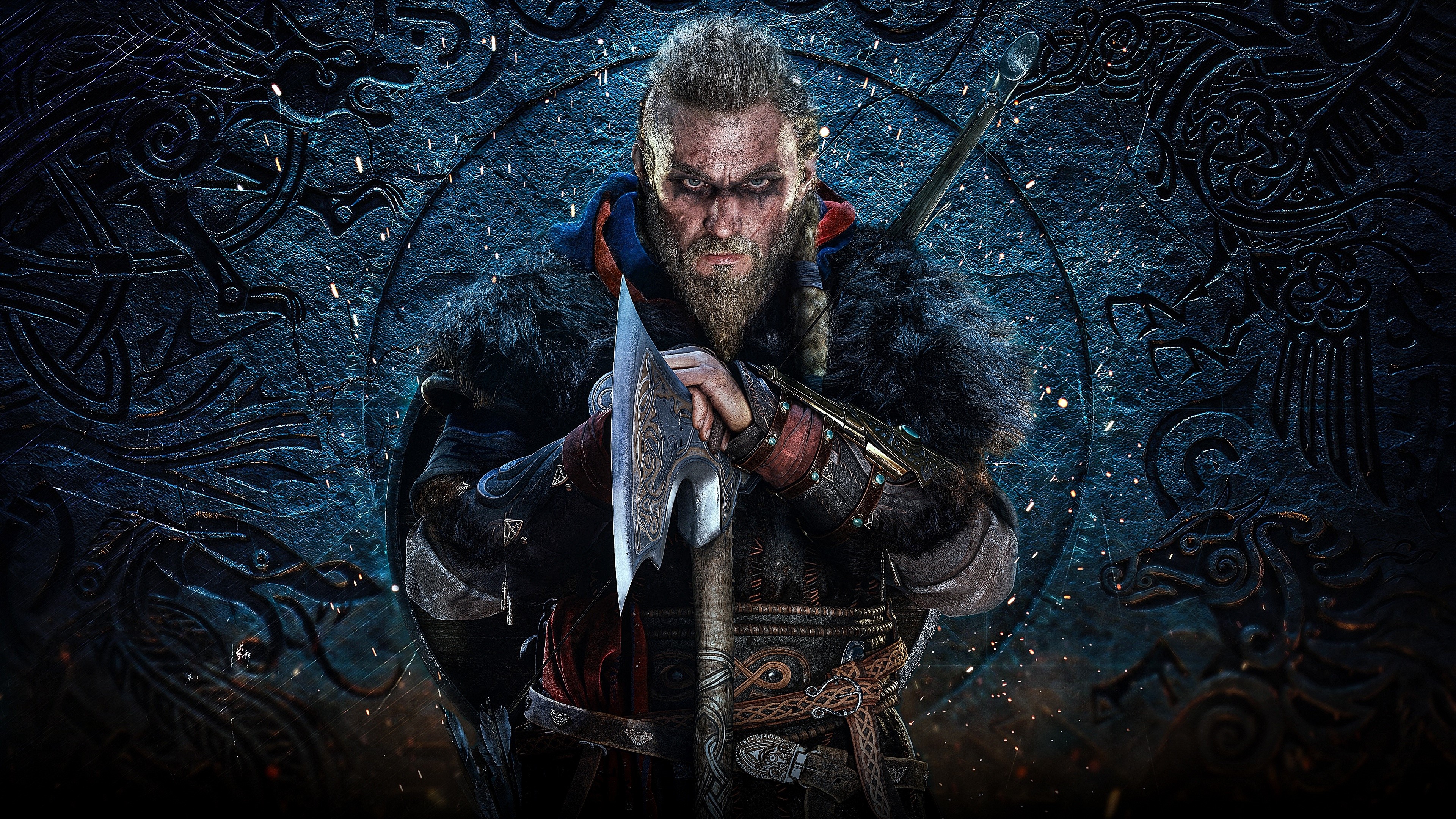4K Assassin's Creed Valhalla Viking Warrior with Axe HD Wallpaper