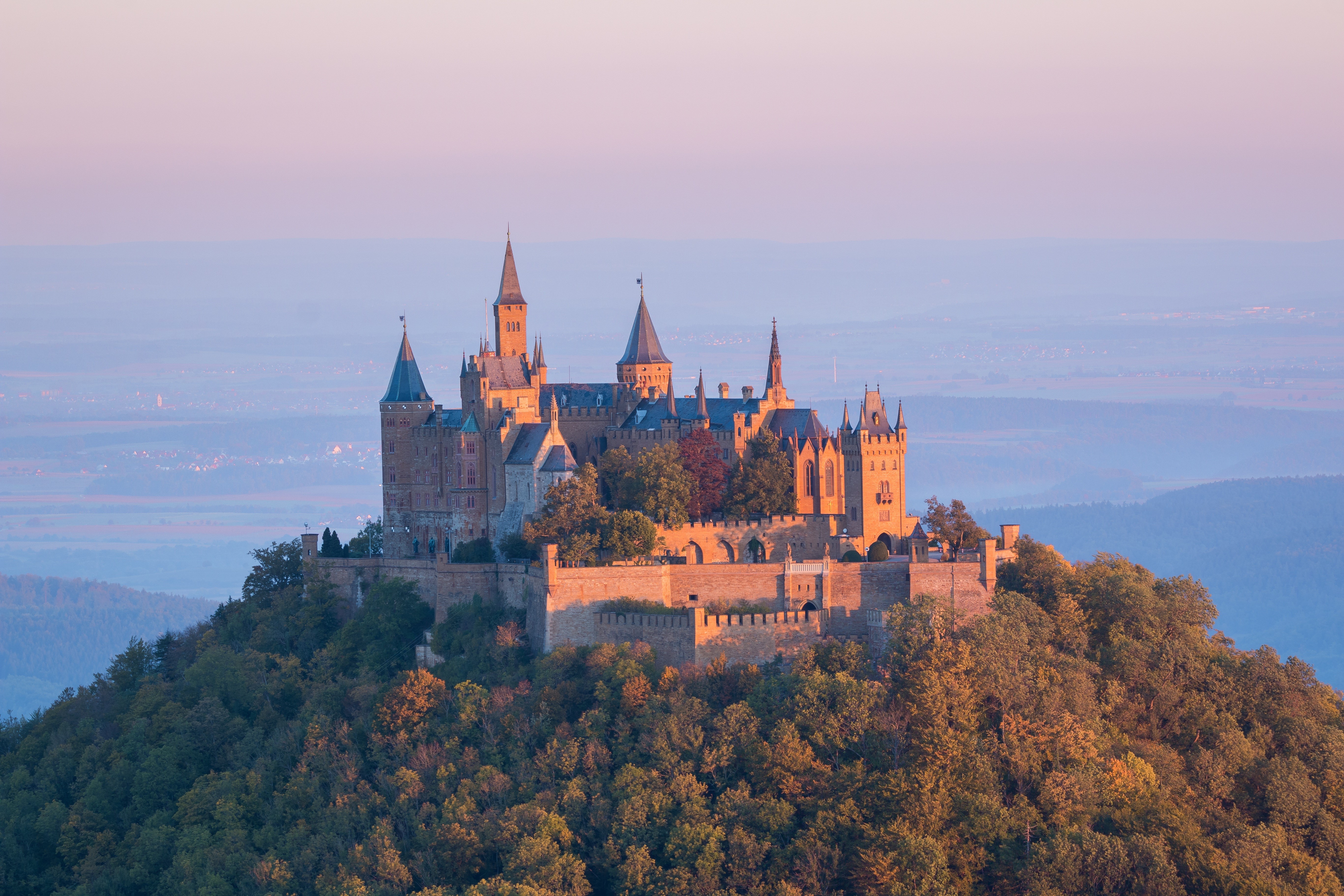 Hohenzollern Castle on a hill in Germany HD Wallpaper