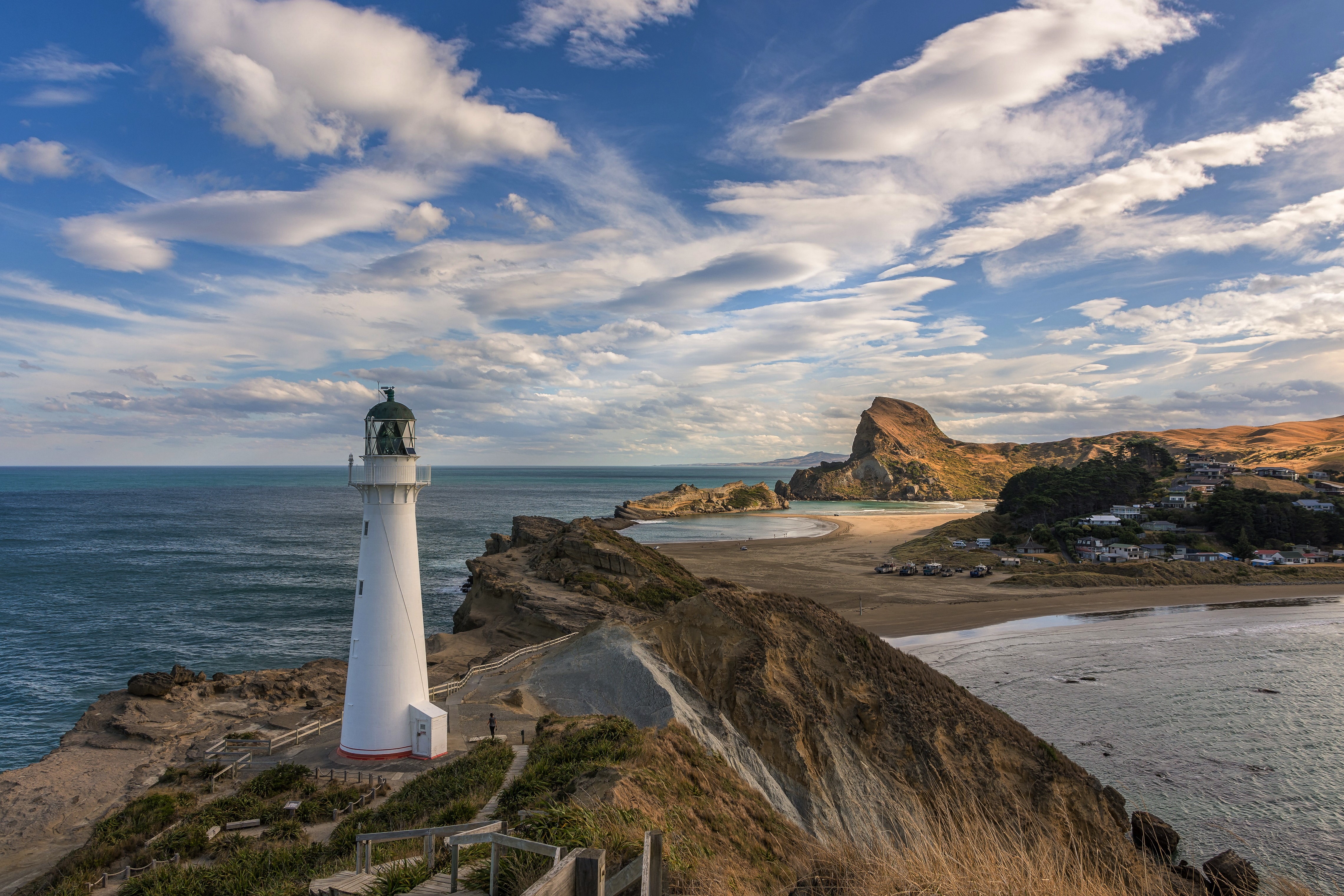 Castle Point Lighthouse, New Zealand HD Wallpaper