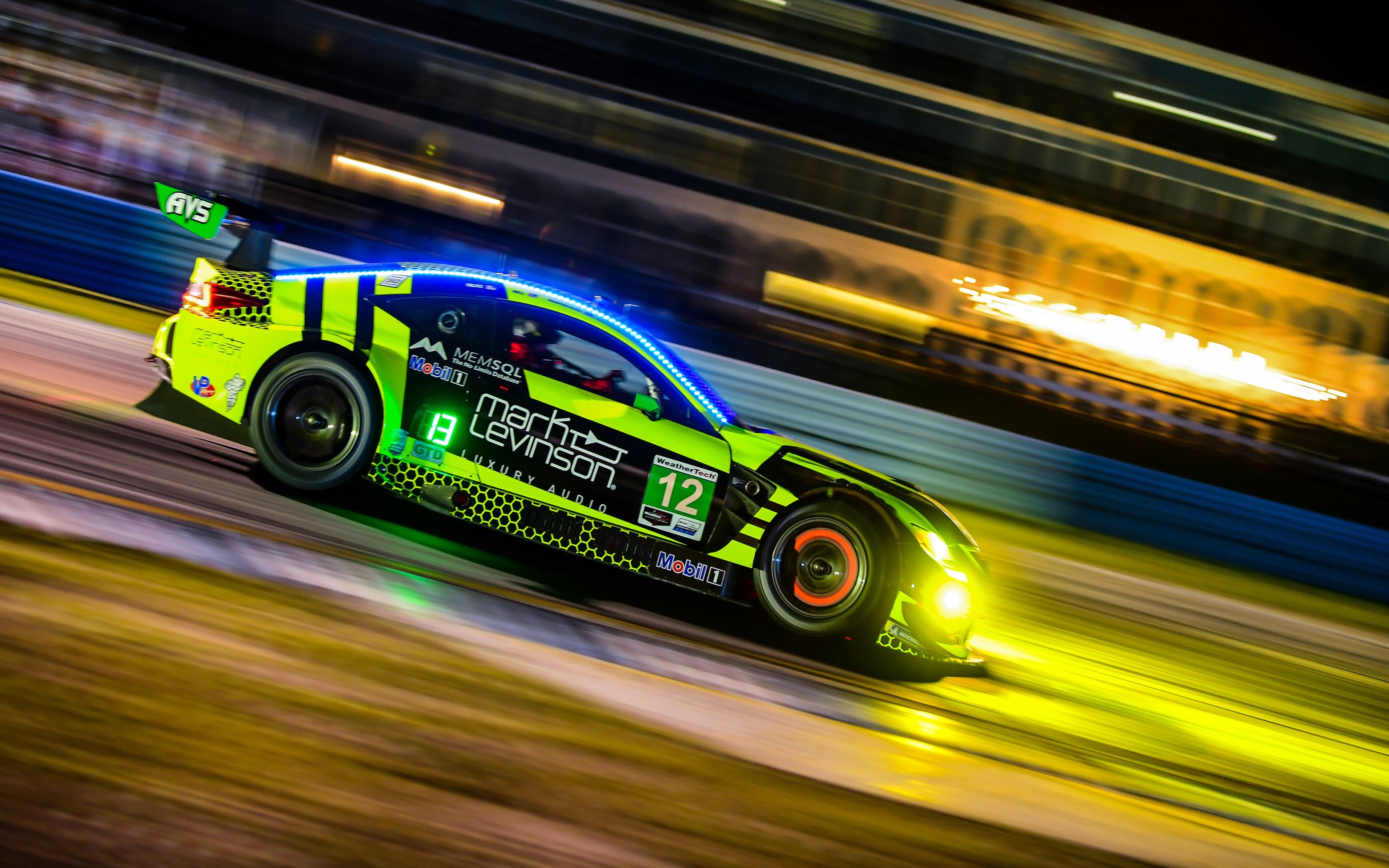 Mark Levinson Lexus RC F GT3 race car at night HD Wallpaper