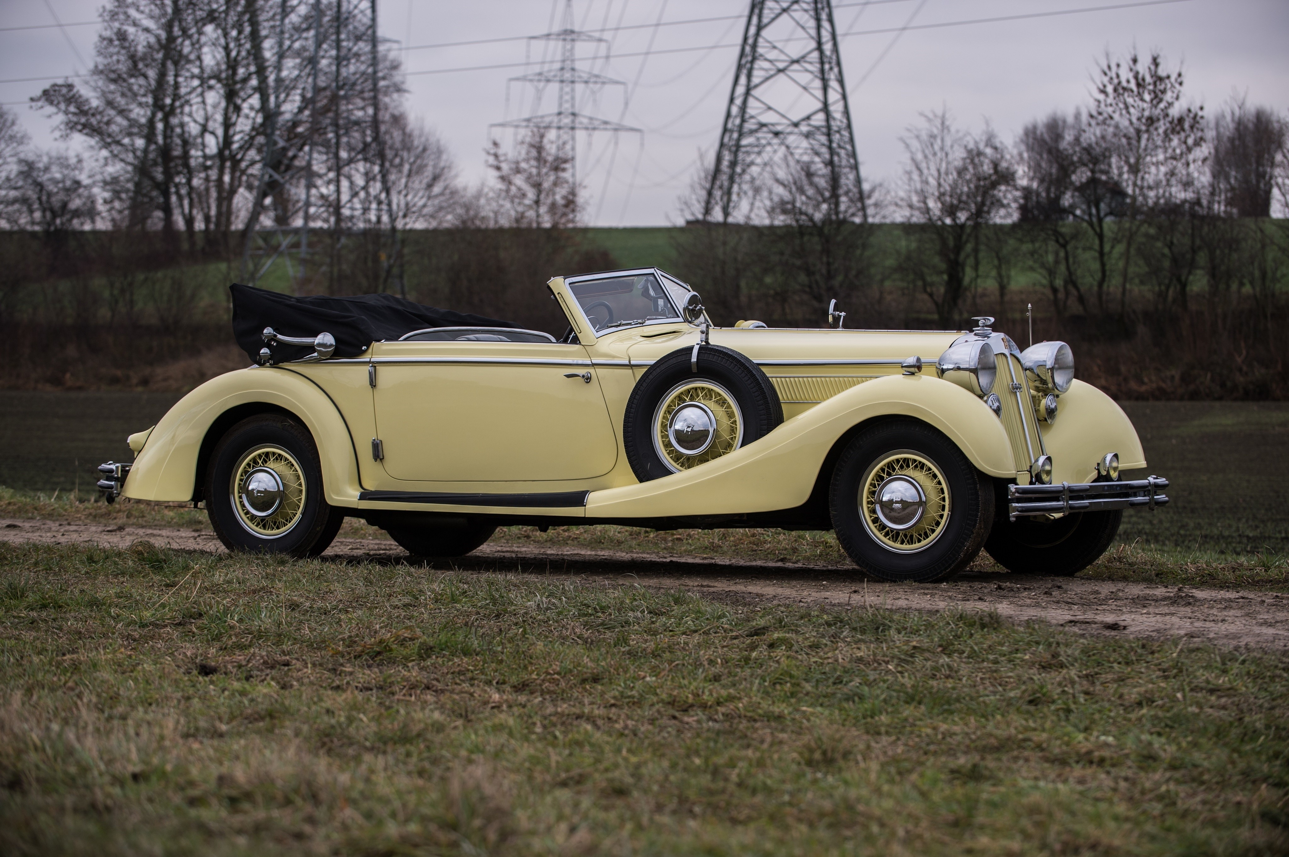 Retro Cabriolet Car HD Wallpaper