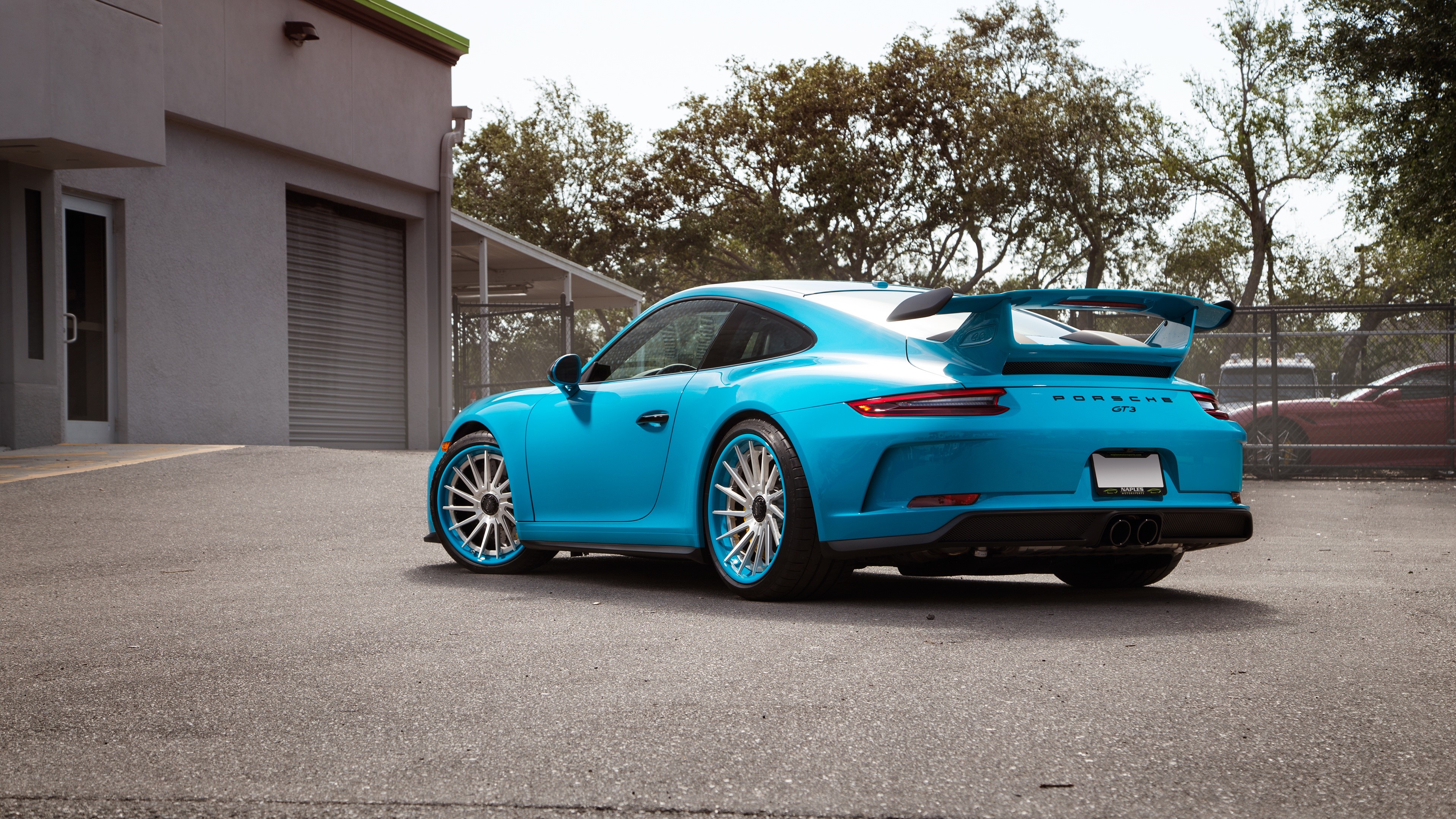 Porsche 911 GT3 Light Blue Coupe Back View HD Wallpaper