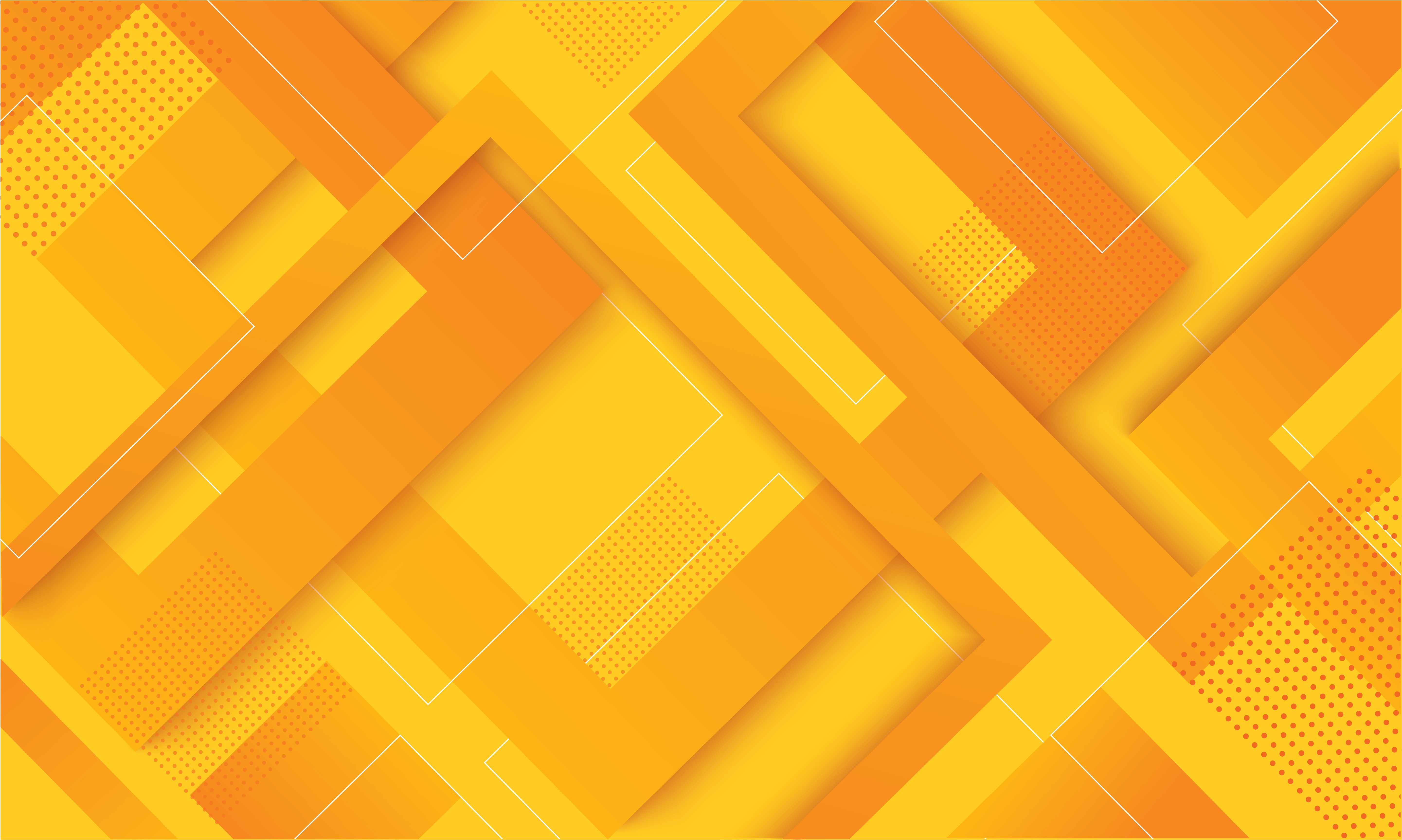 Orange and Yellow Geometric Shapes with Dotted Texture HD Wallpaper
