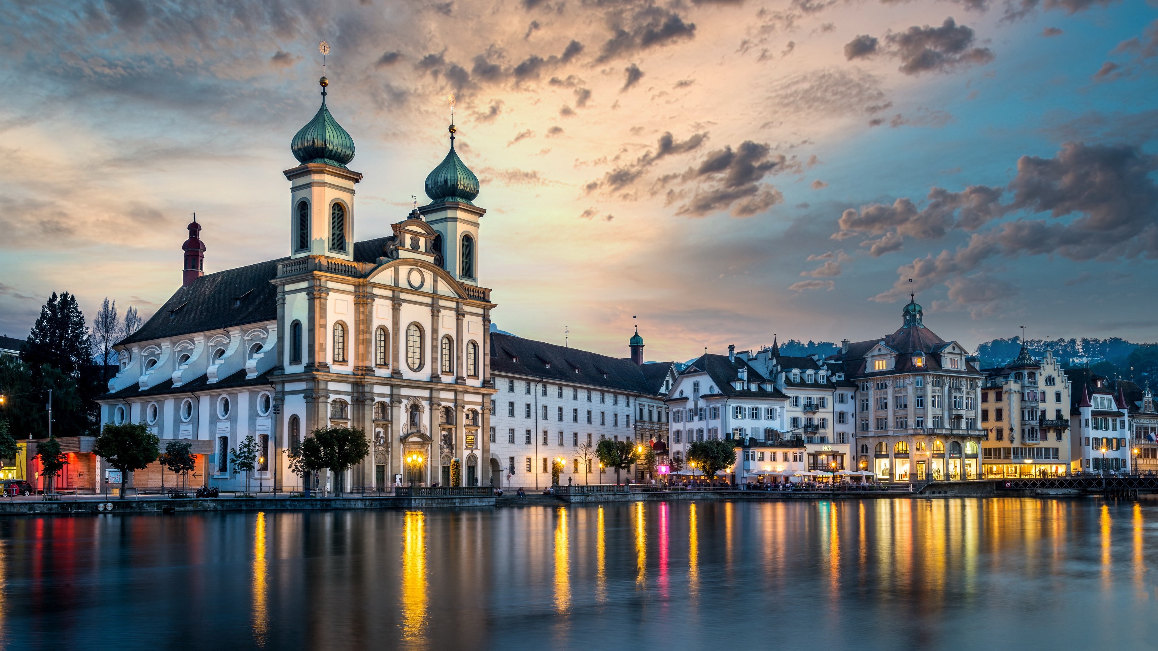 Jesuitenkirche Church in Luzern, Switzerland HD Wallpaper