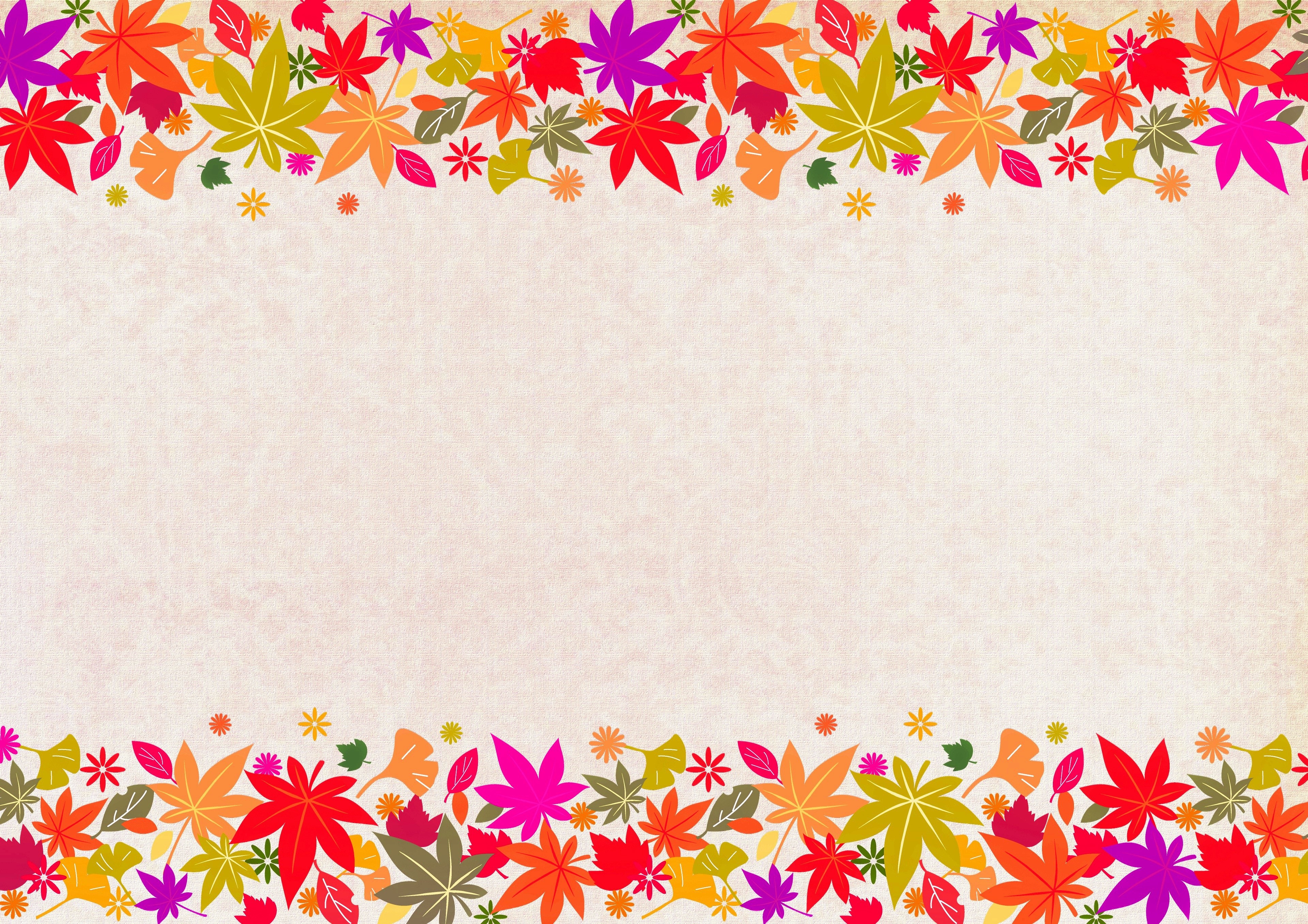 Autumn Leaves Border Template HD Wallpaper