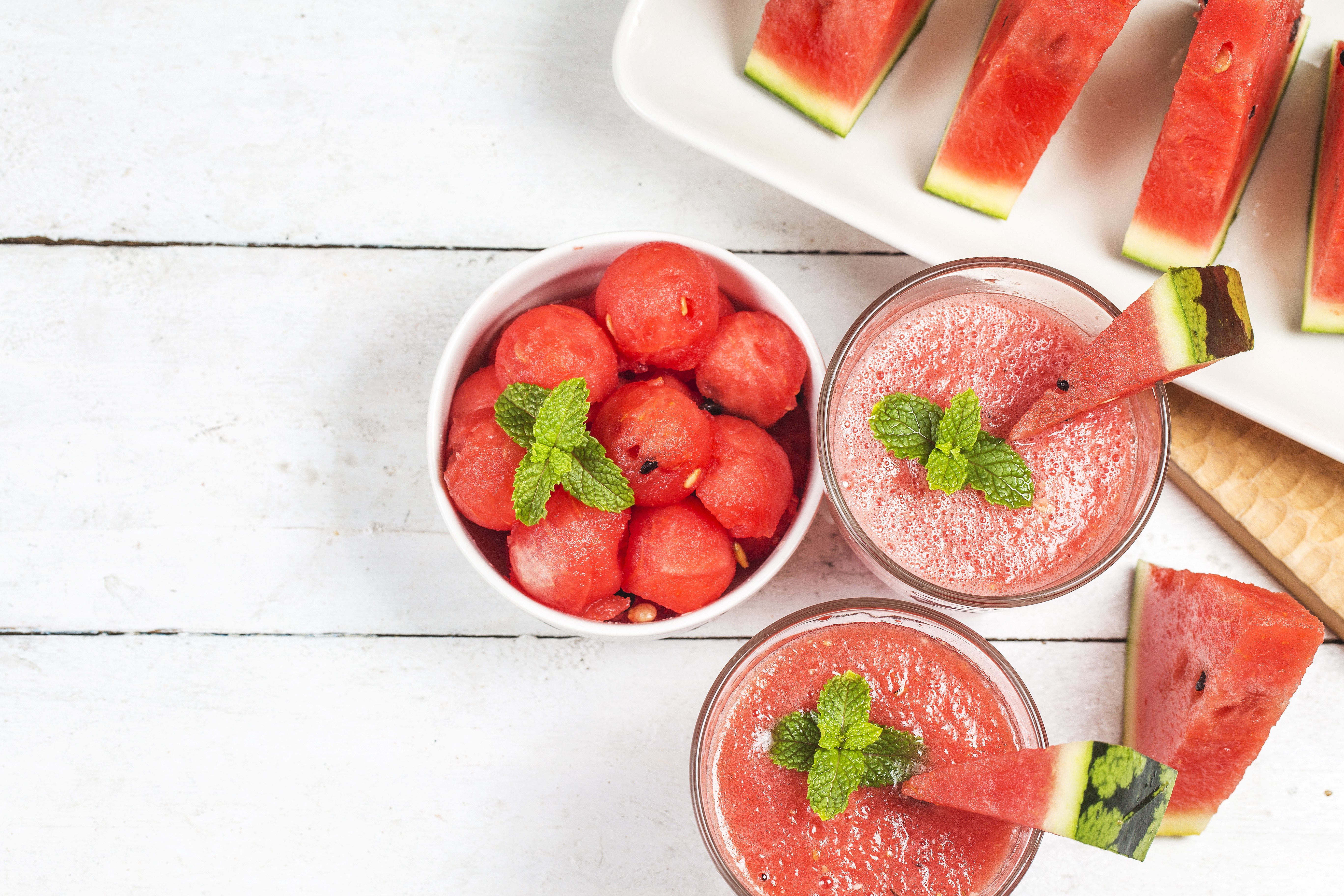 Watermelon Smoothie and Slices HD Wallpaper