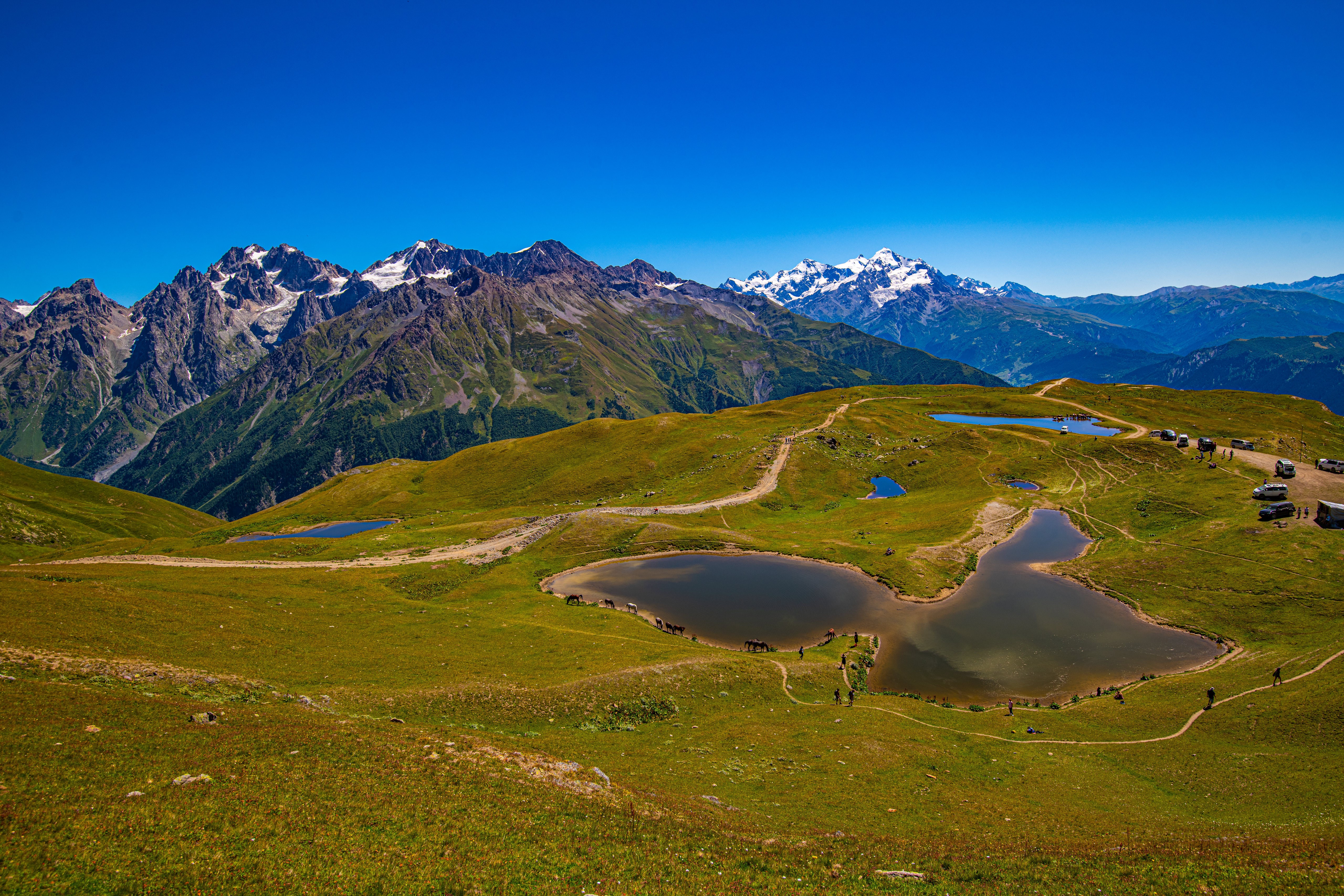 Koruldi Lakes, Mestia, Svaneti, Georgia Mountains HD Wallpaper