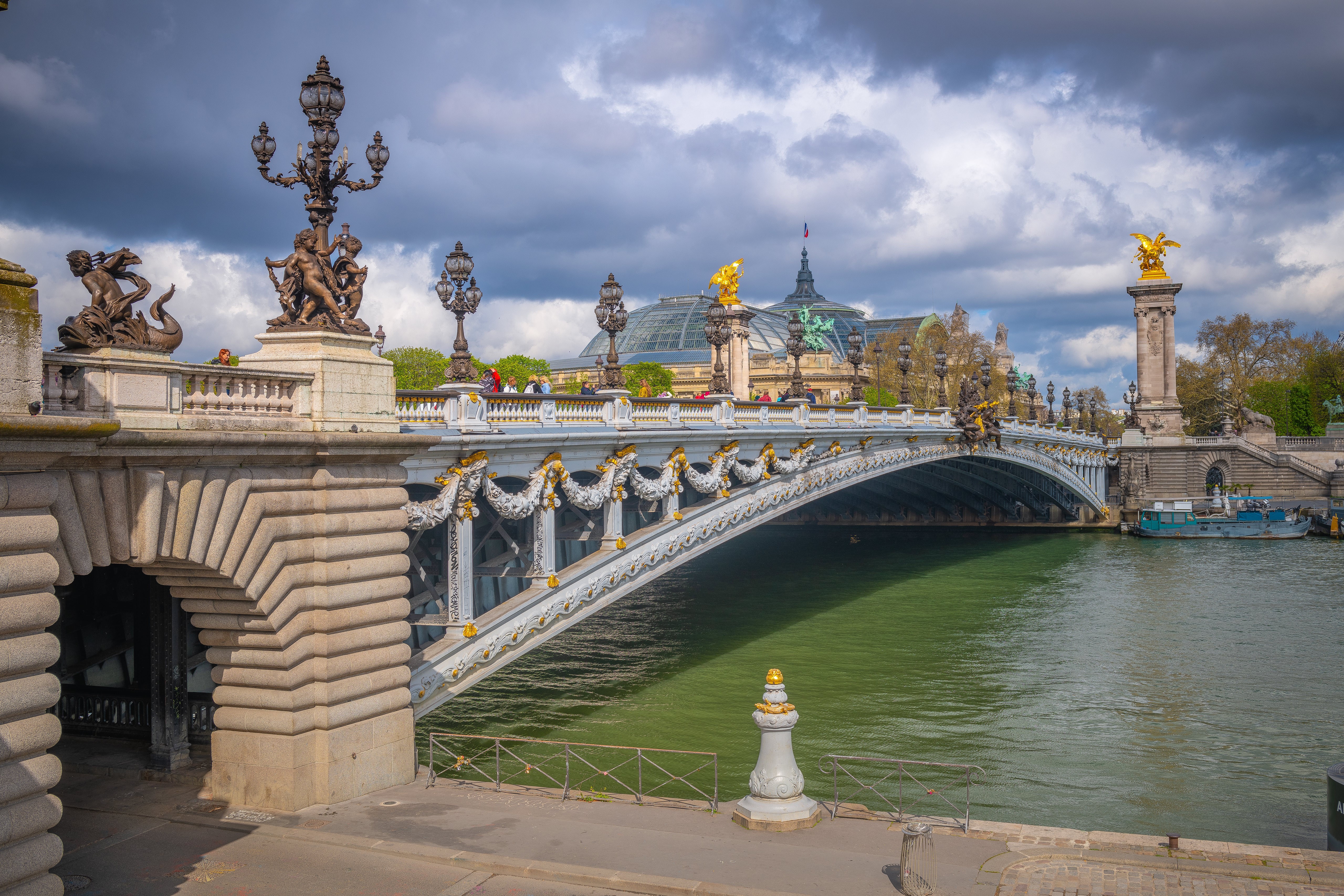 Pont Alexandre III bridge over the Seine River in Paris HD Wallpaper