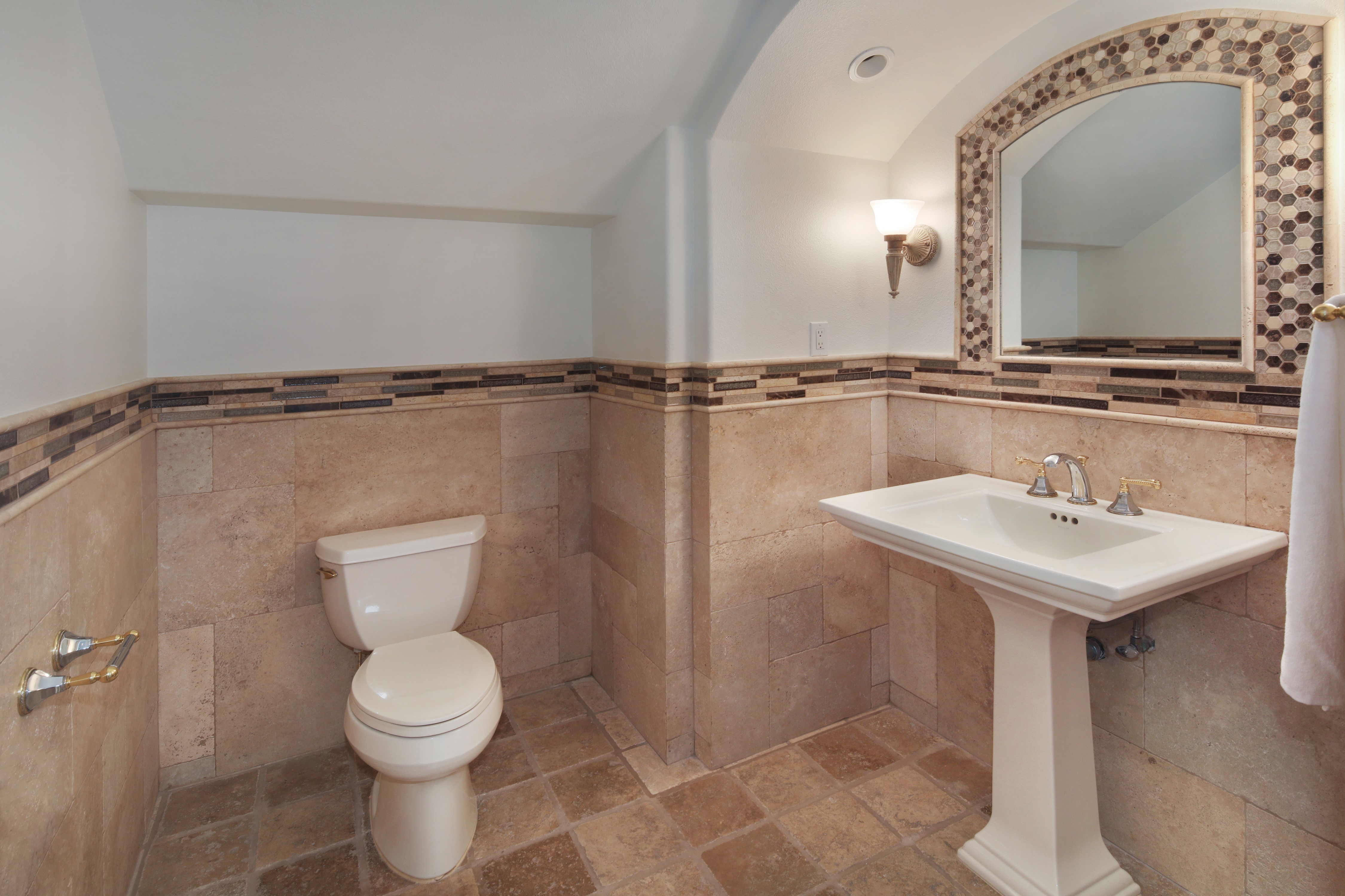 Bathroom with Toilet and Sink HD Wallpaper