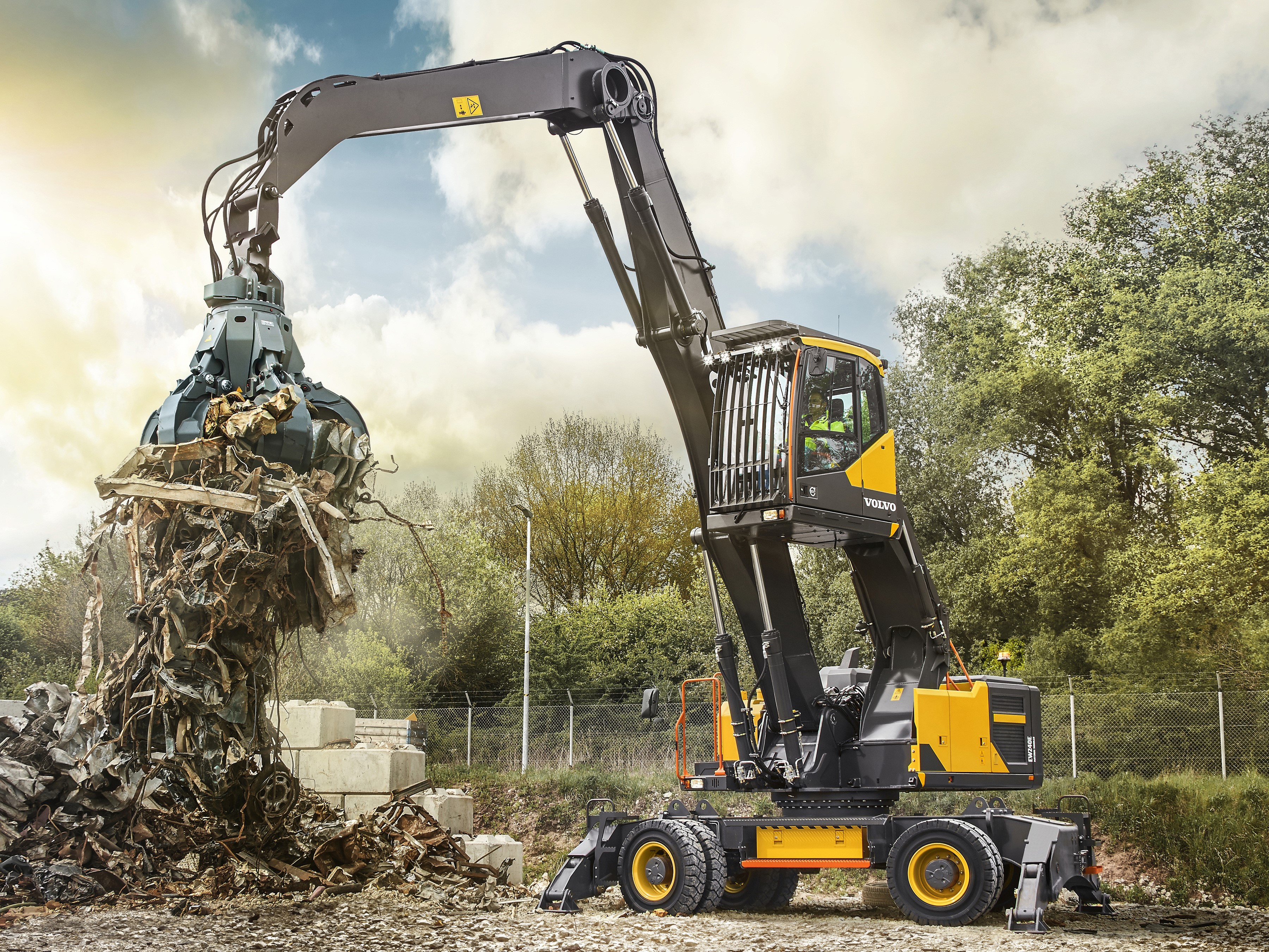 Volvo EW240E Material Handler with Grapple HD Wallpaper