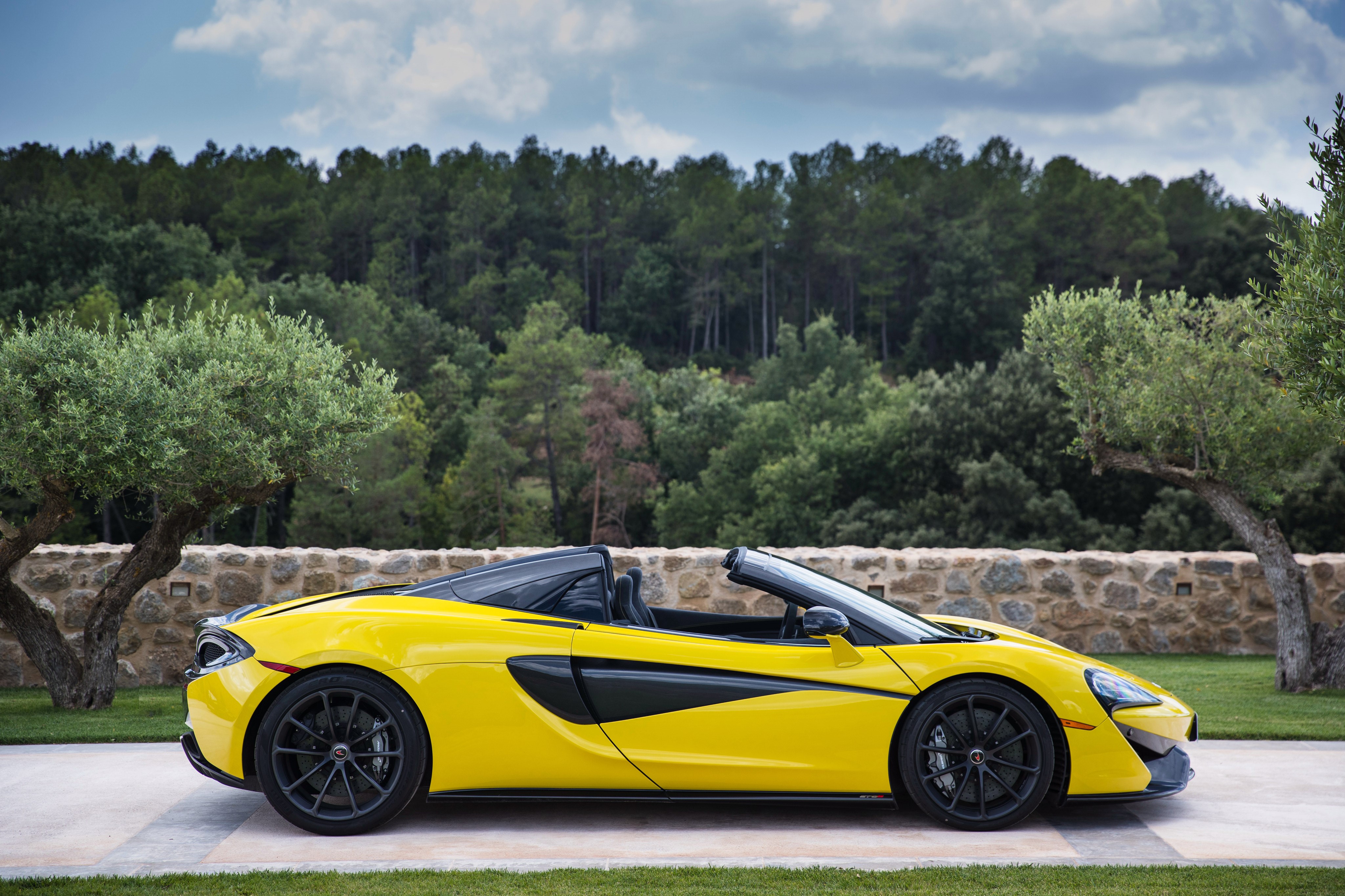 Yellow McLaren 570S Spider Roadster HD Wallpaper