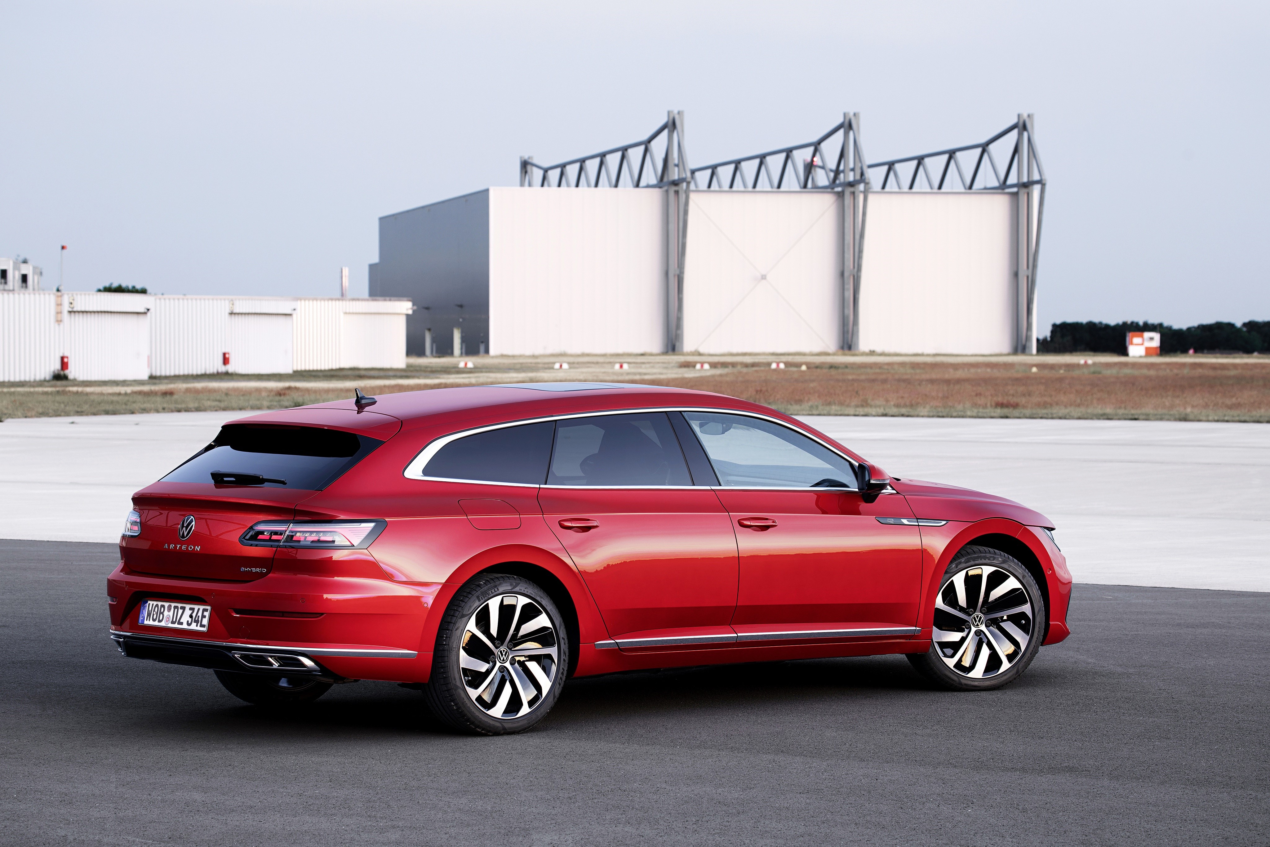 Red Volkswagen Arteon R-Line Shooting Brake Estate Car HD Wallpaper