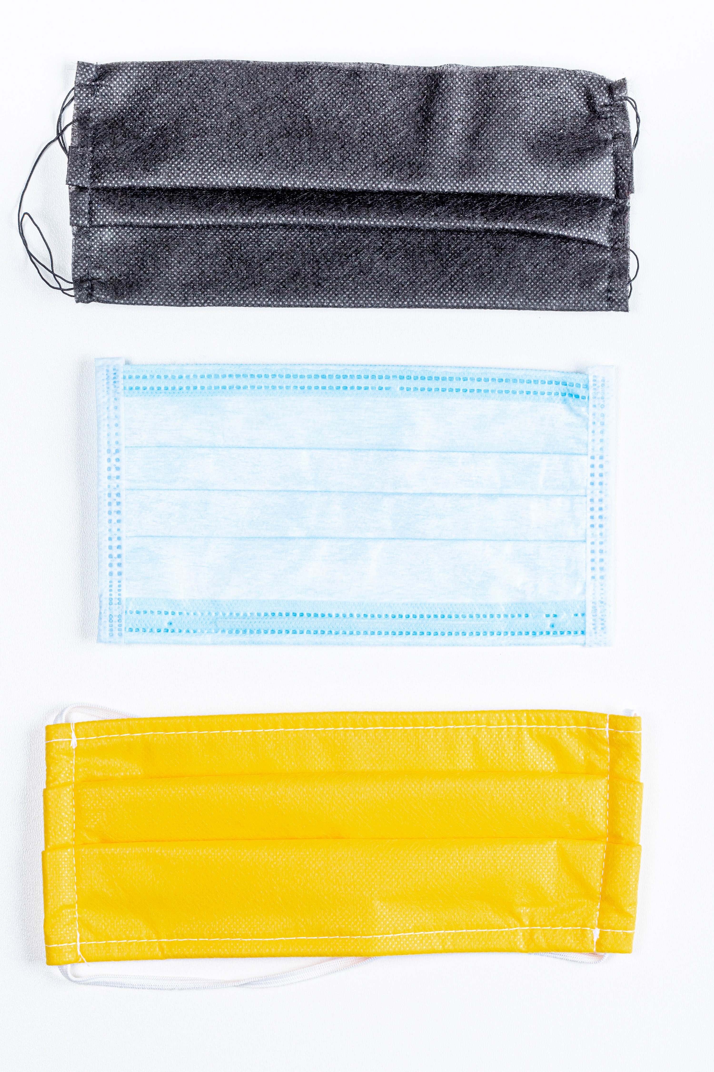 Three face masks on a white background HD Phone Wallpaper