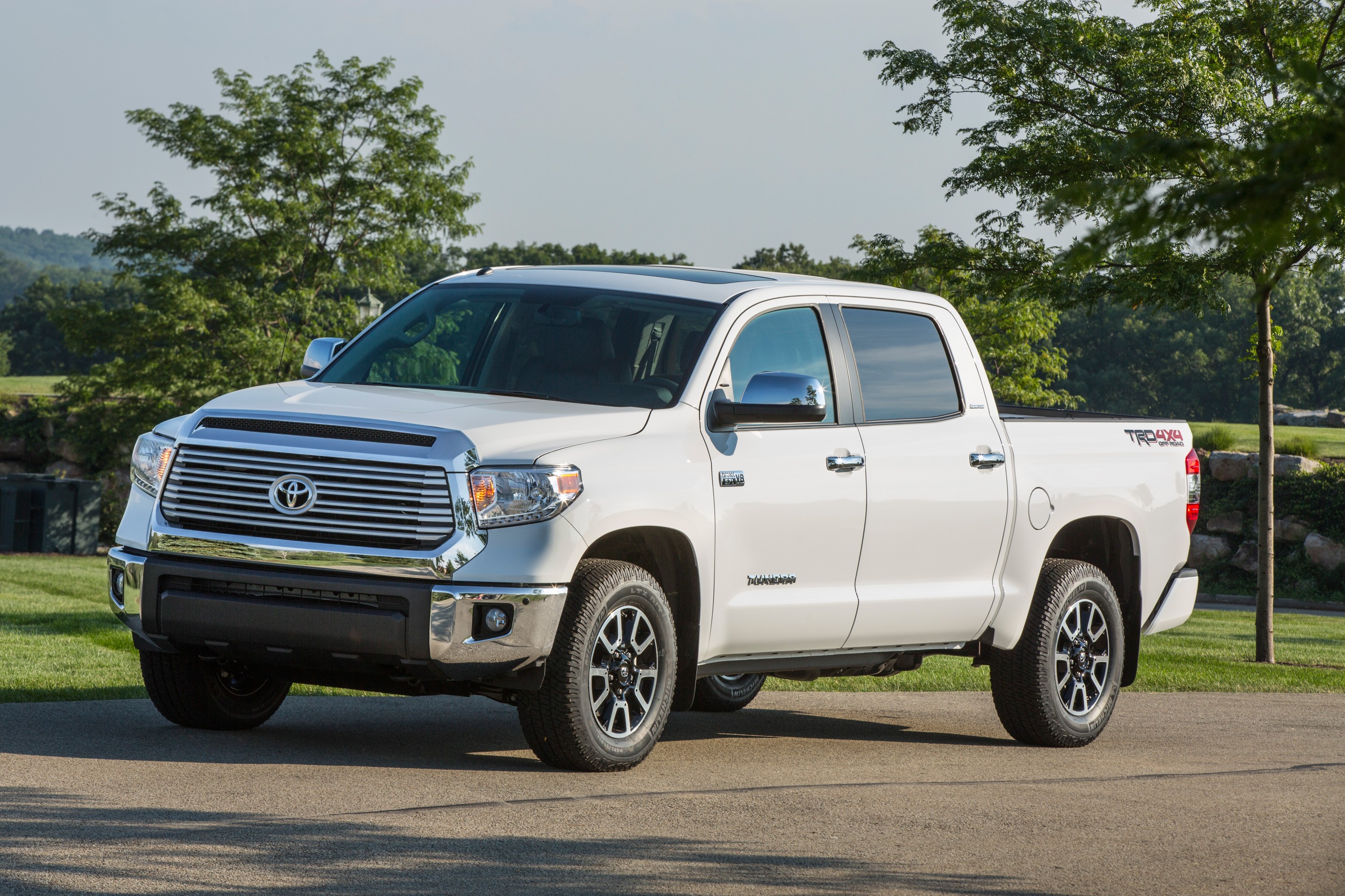 White Toyota Tundra TRD CrewMax Limited Pickup Truck HD Wallpaper
