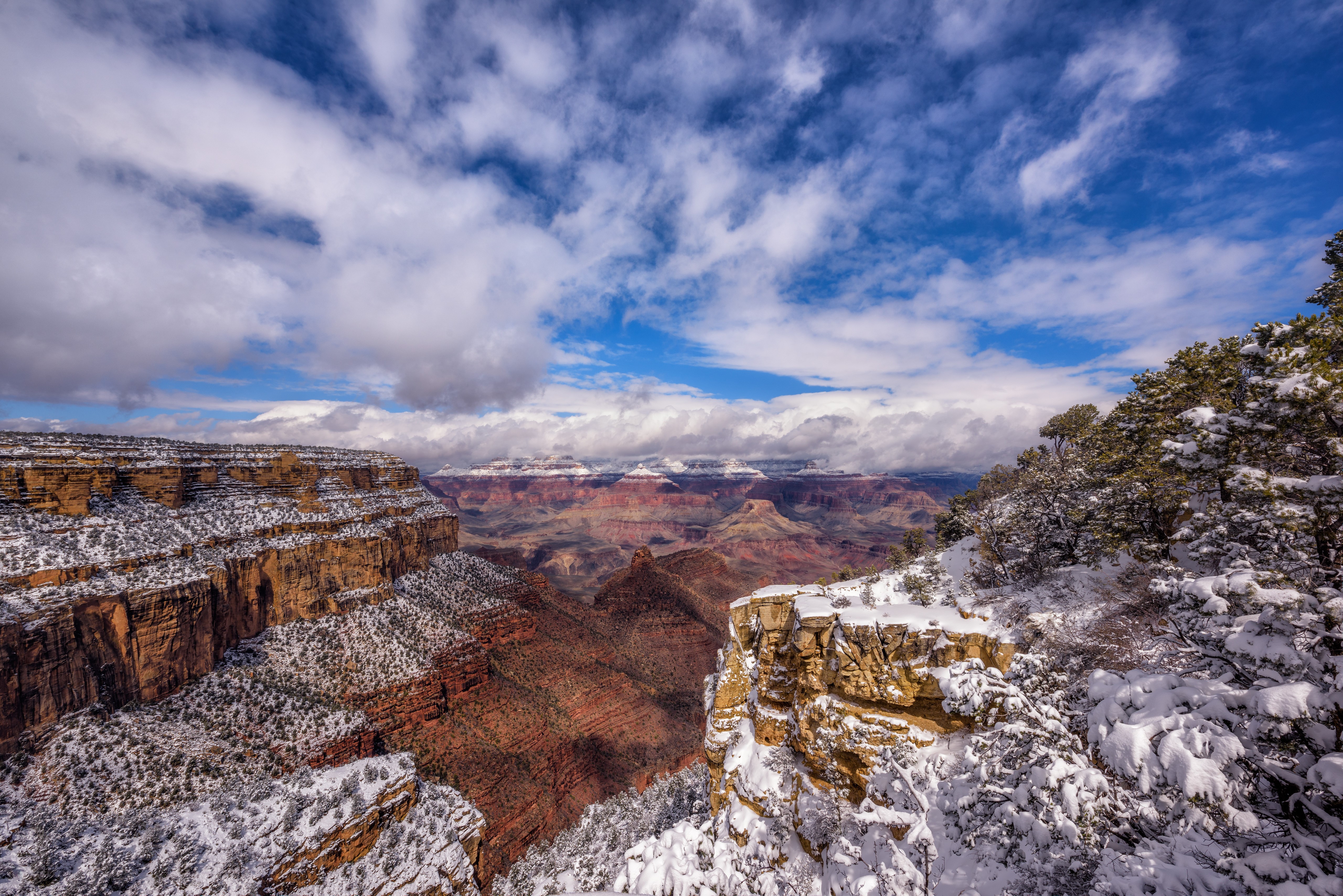 Grand Canyon National Park in Snow HD Wallpaper