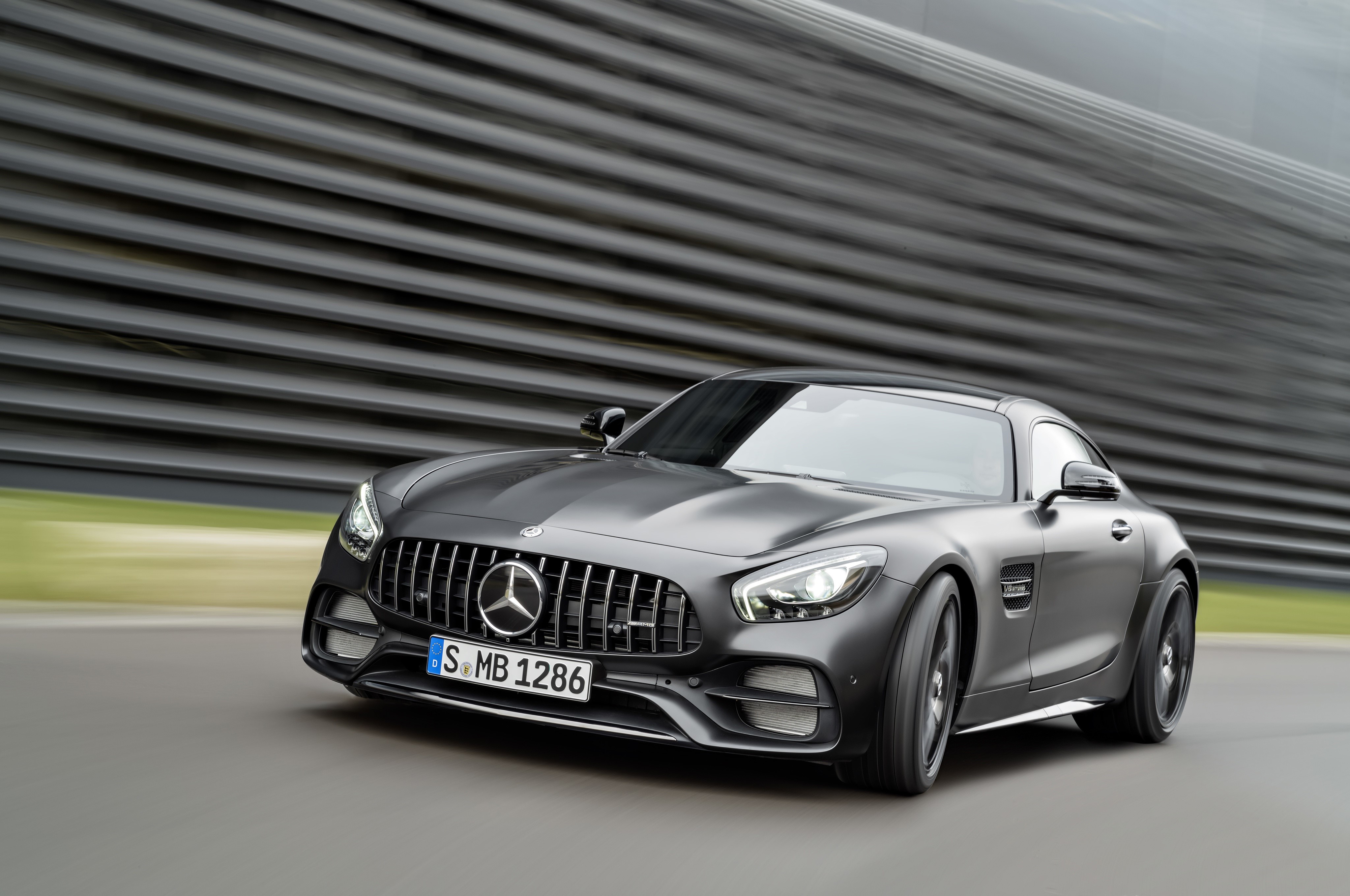 4K Mercedes-Benz AMG C190 GT-Class Grey Car HD Wallpaper