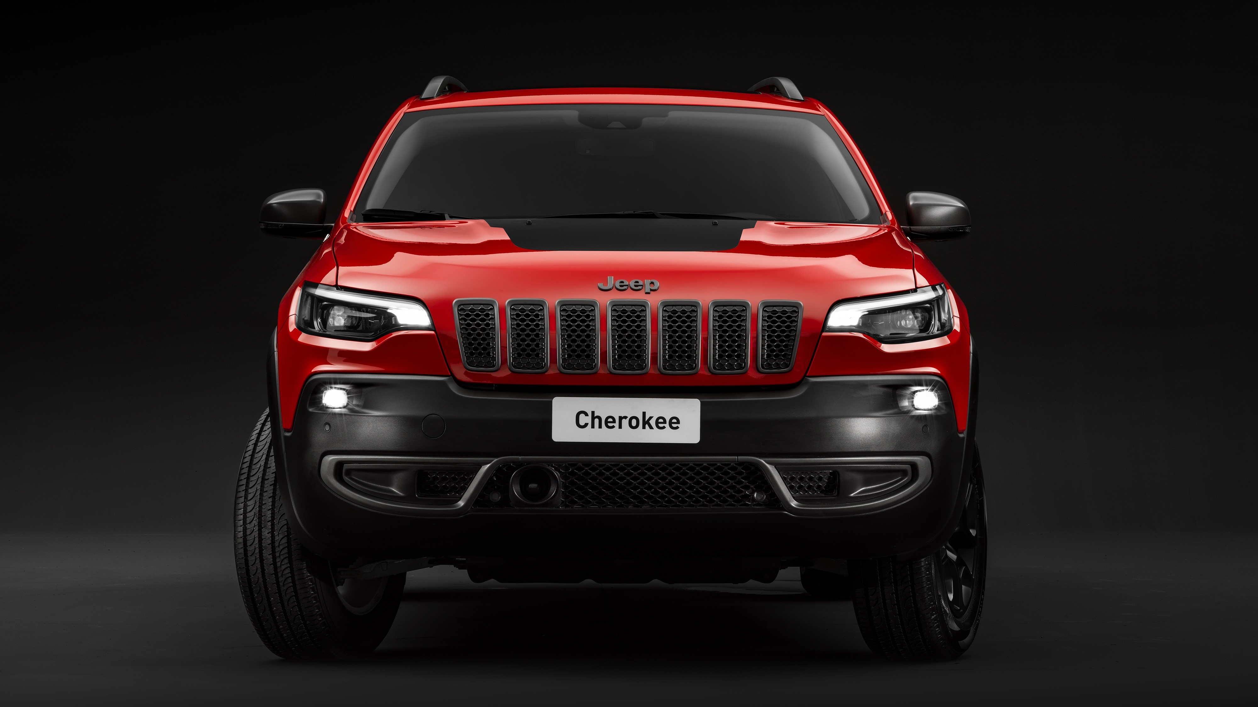 Red Jeep Cherokee Trailhawk SUV HD Wallpaper
