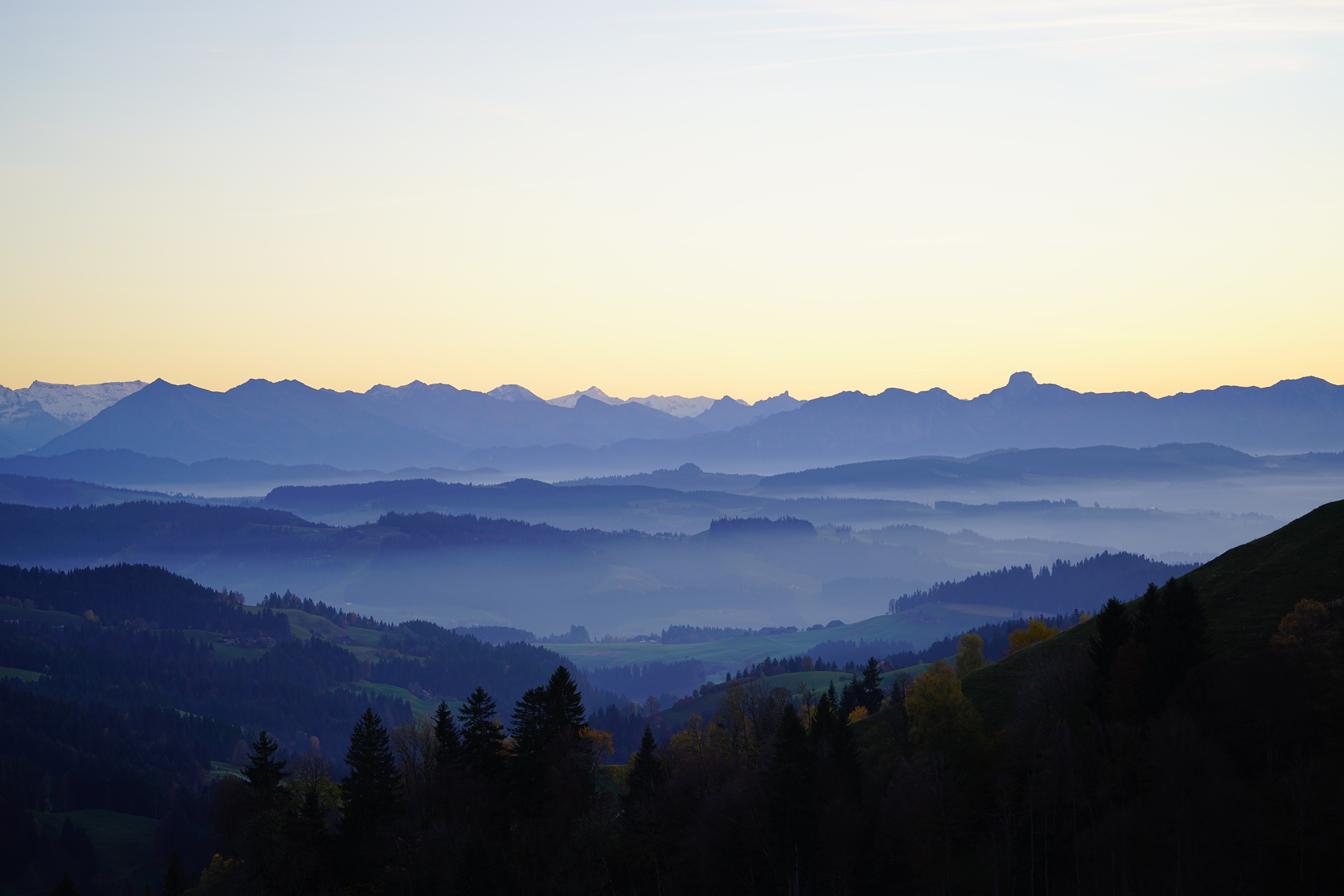 Misty Mountains and Forests in Basel-Landschaft, Switzerland HD Wallpaper