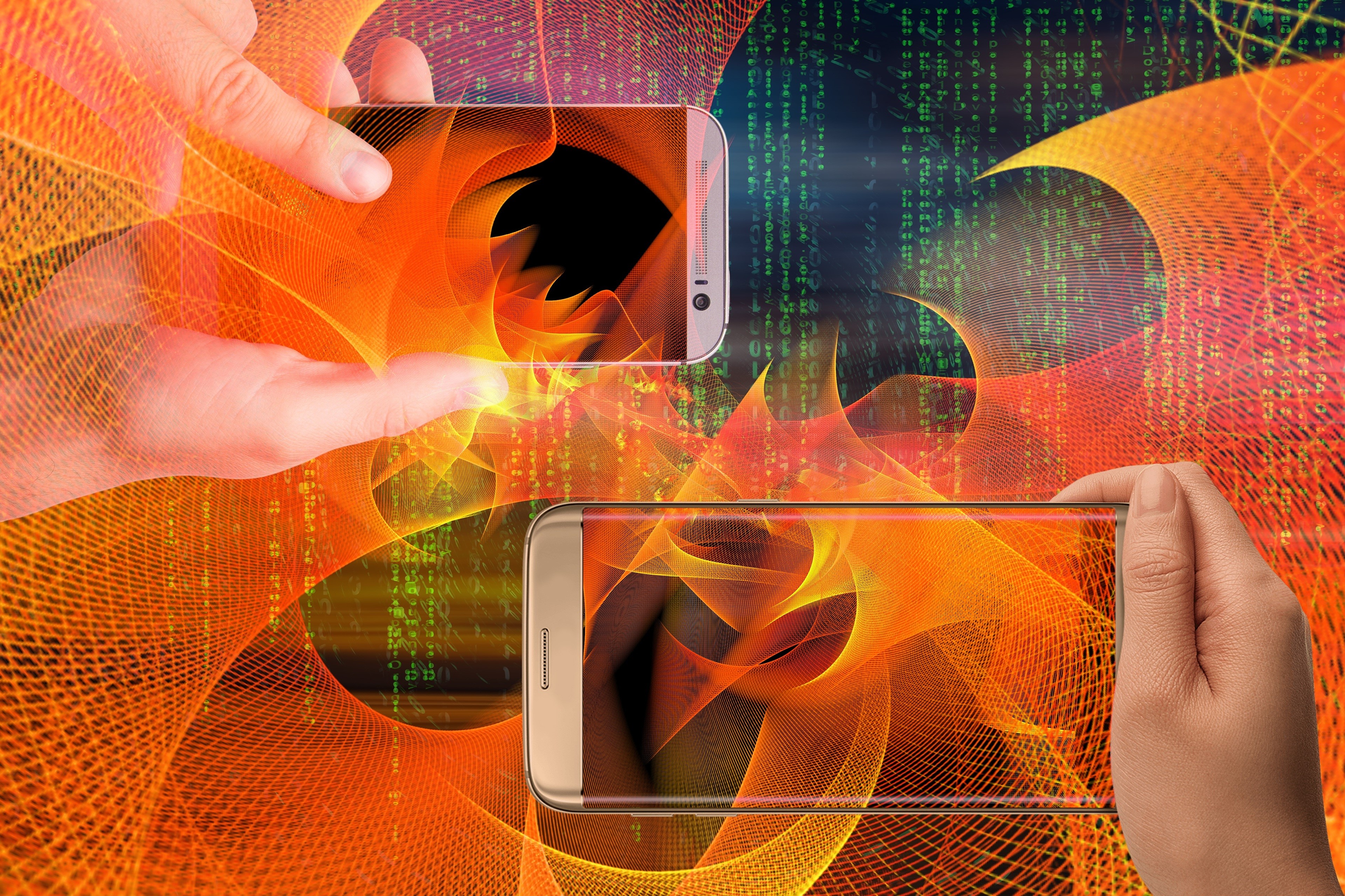 4K Abstract Smartphone Hands HD Wallpaper