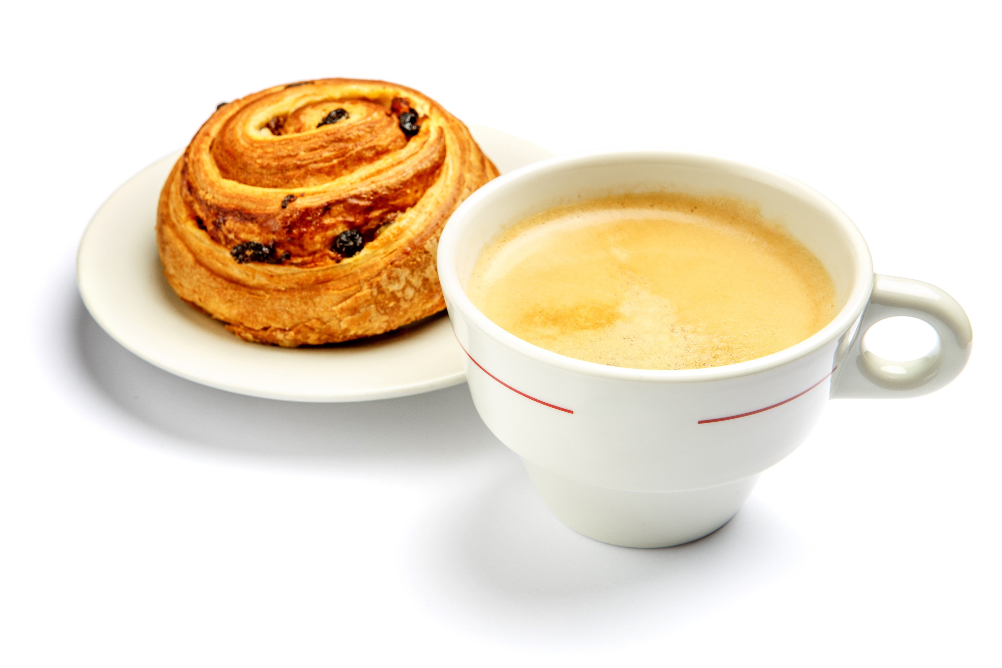 Coffee and Raisin Swirl Bun on a Plate HD Wallpaper