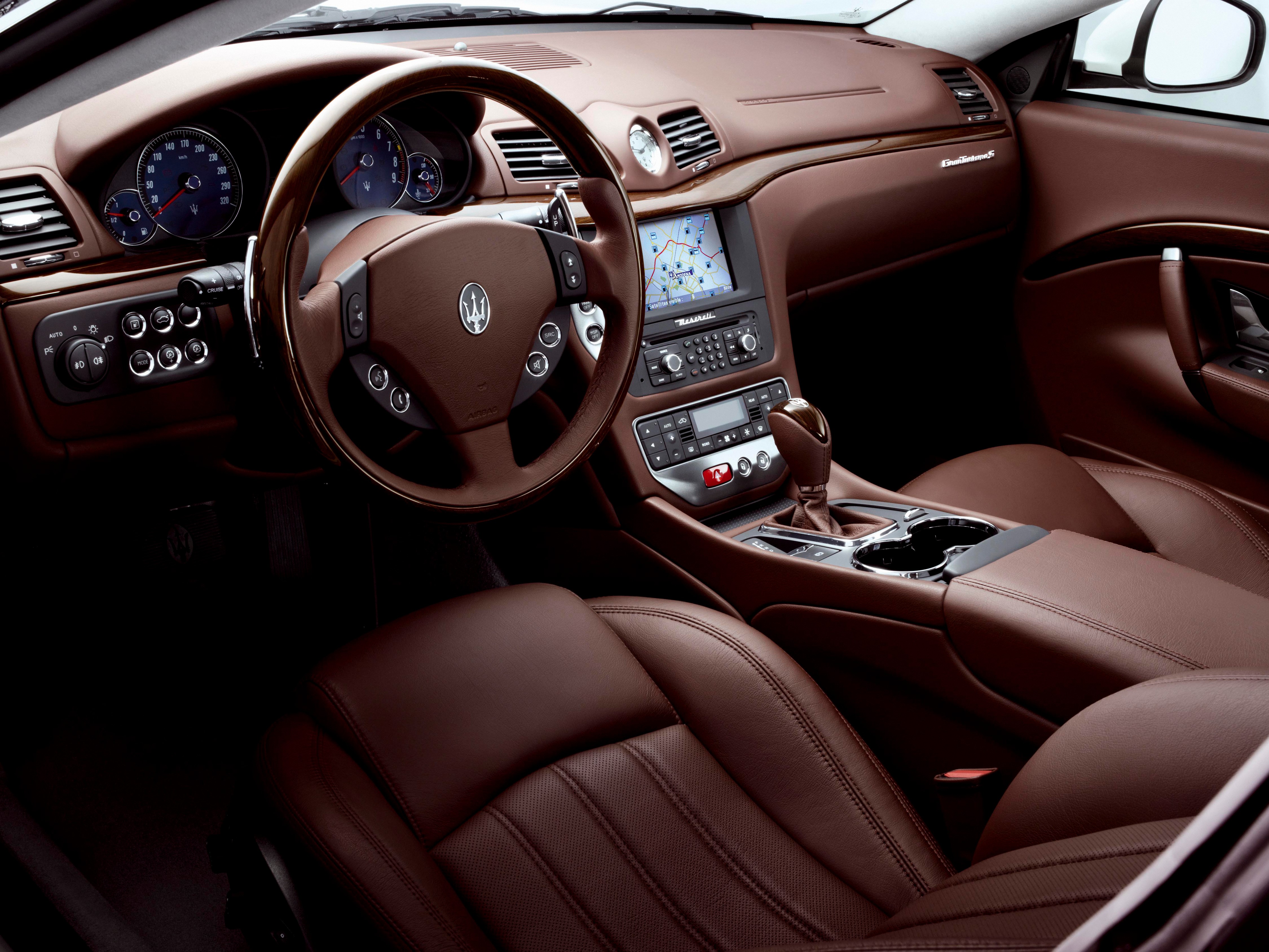 Maserati Interior with Leather Steering Wheel HD Wallpaper