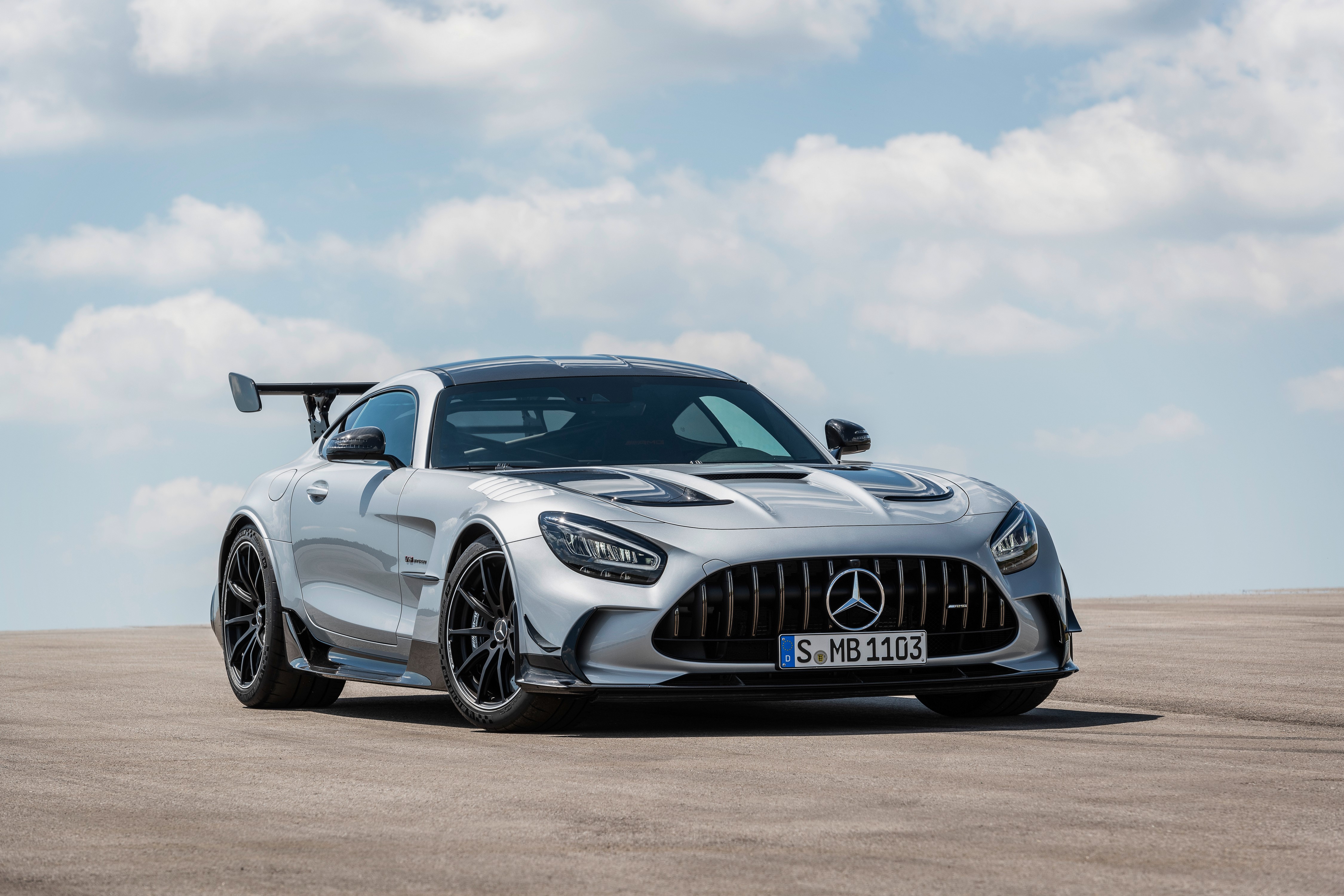 Silver Mercedes-Benz AMG GT Black Series Coupe HD Wallpaper