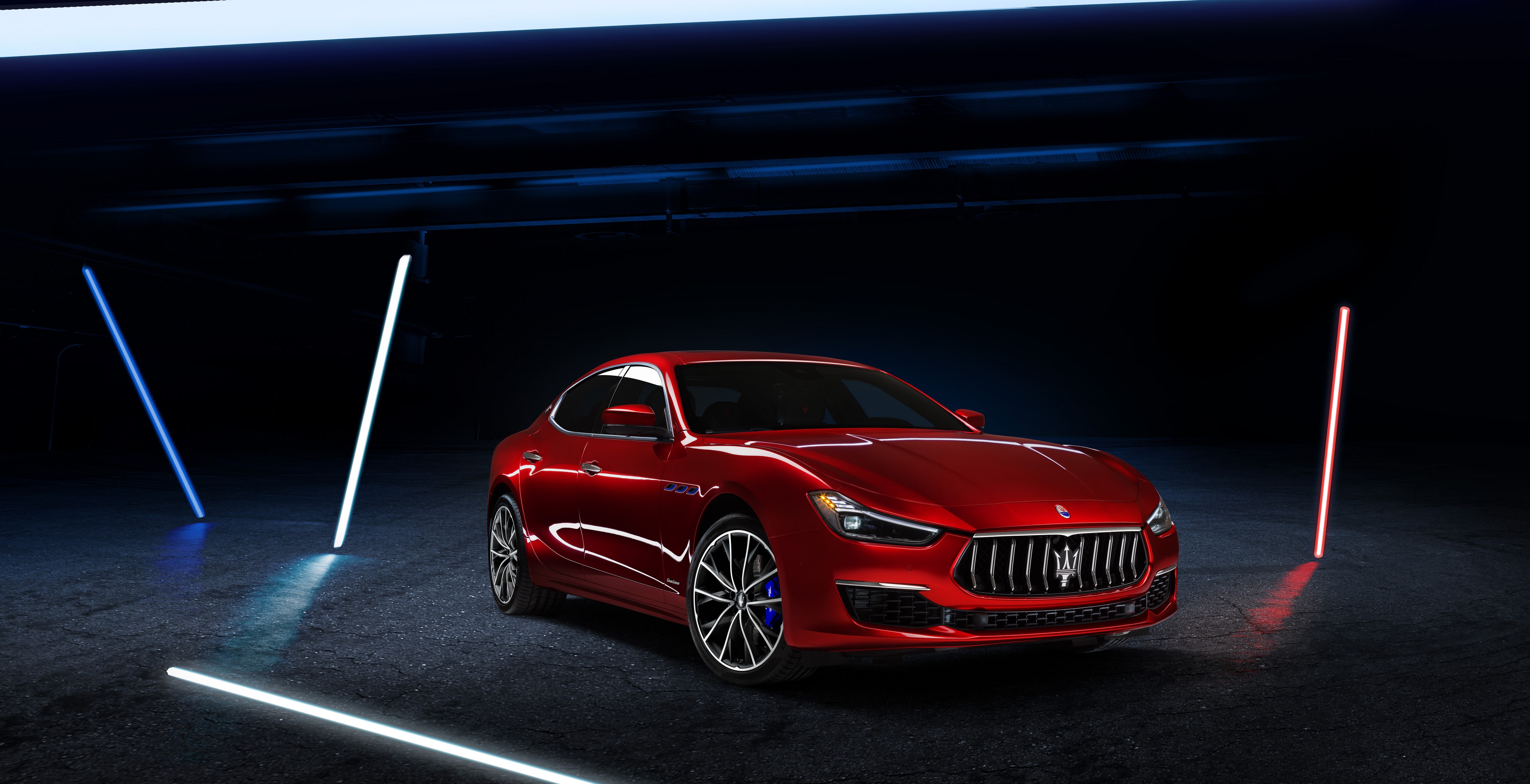 Red Maserati Ghibli GranLusso Hybrid M157 HD Wallpaper