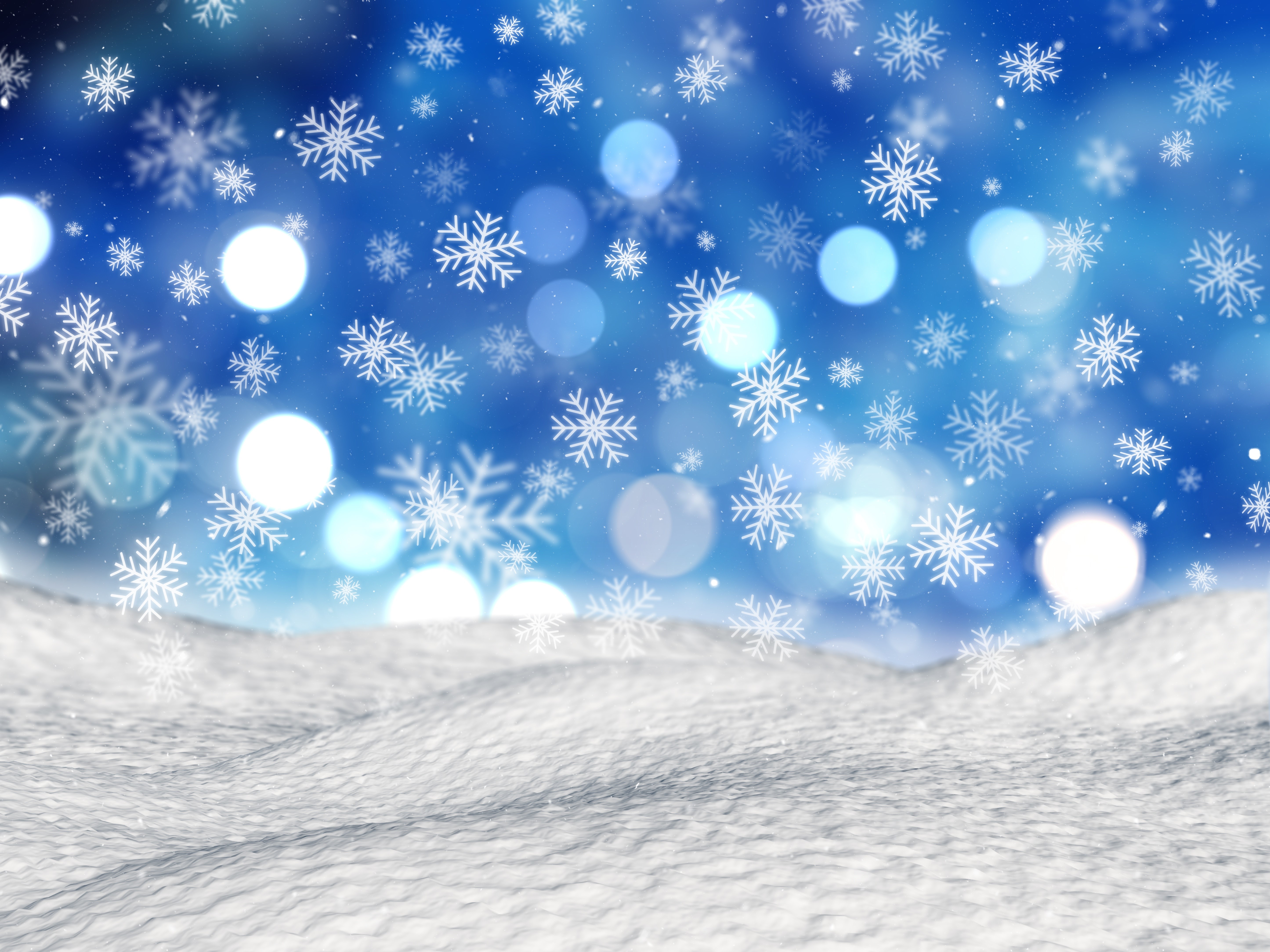 Christmas Snowflakes and Snow Background HD Wallpaper