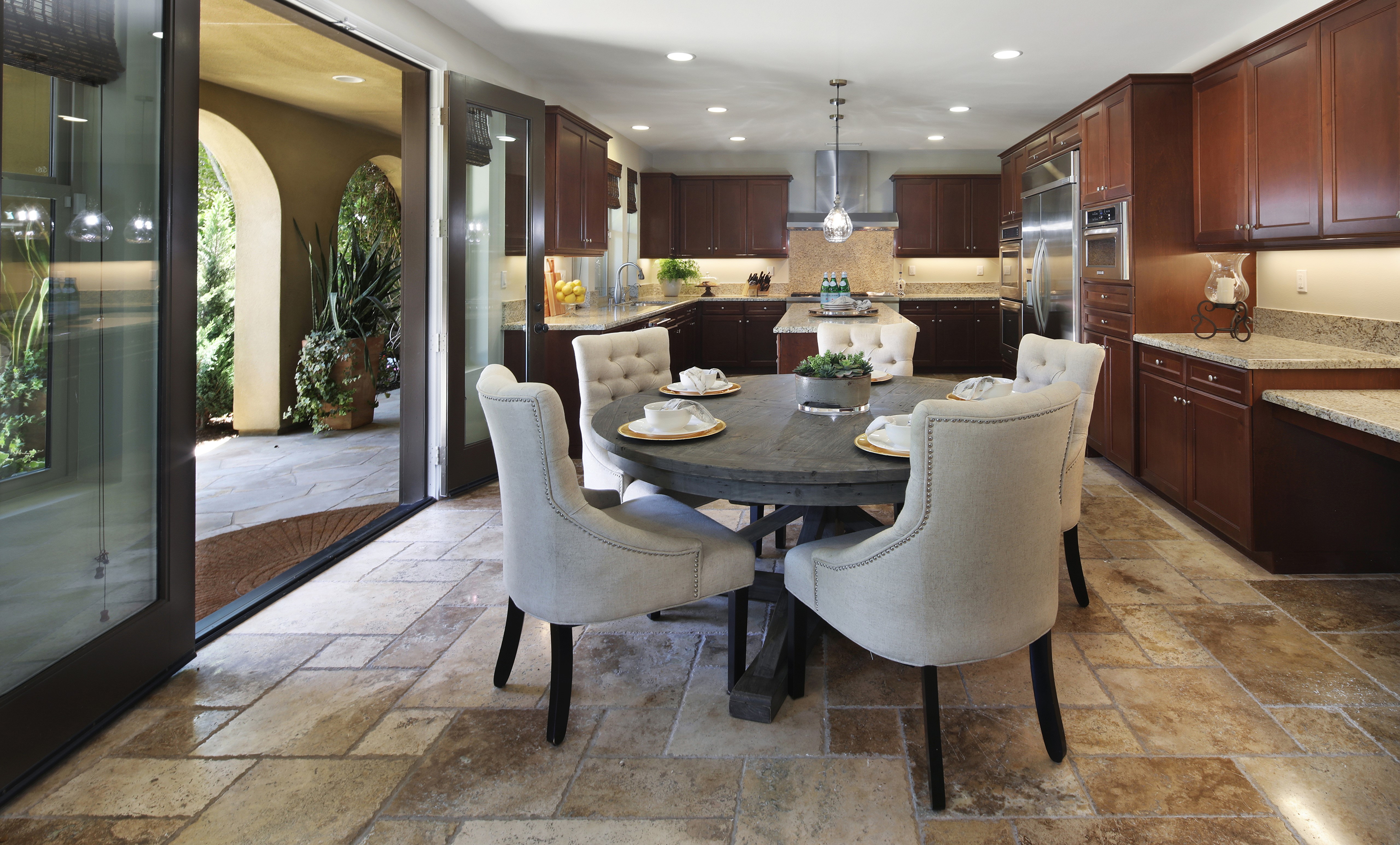 Dining Table and Chairs in Kitchen HD Wallpaper