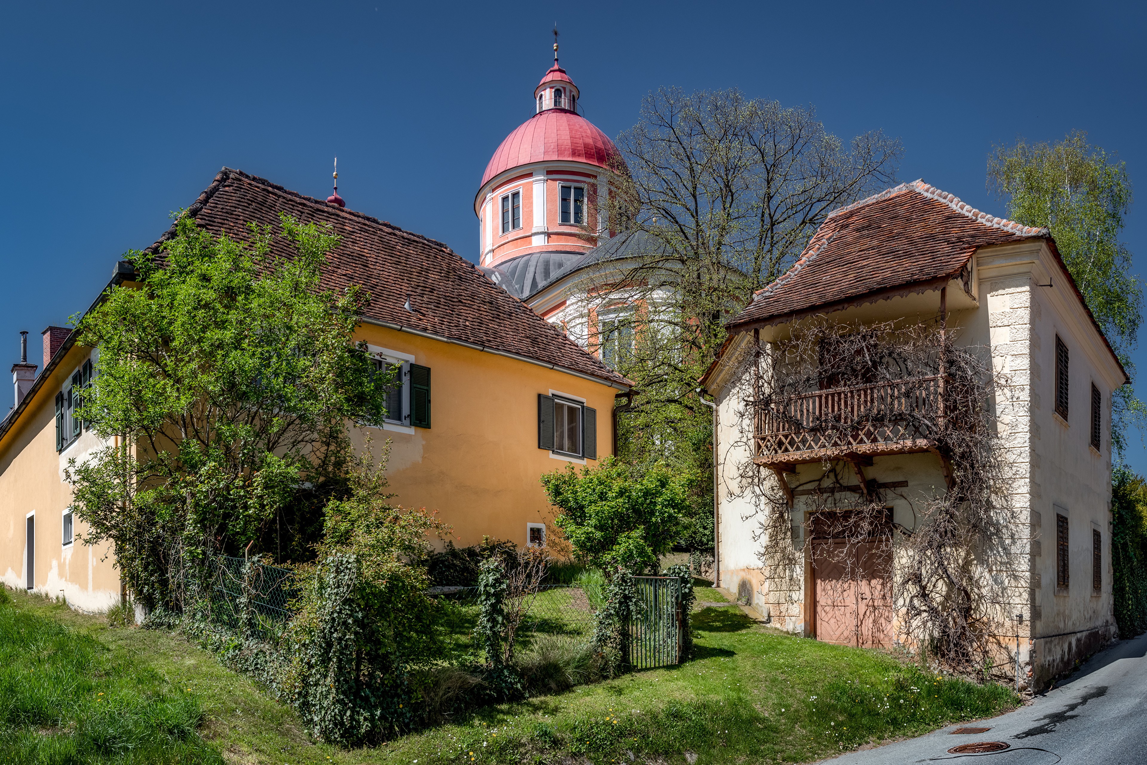 Houses and Church Dome in Austria HD Wallpaper